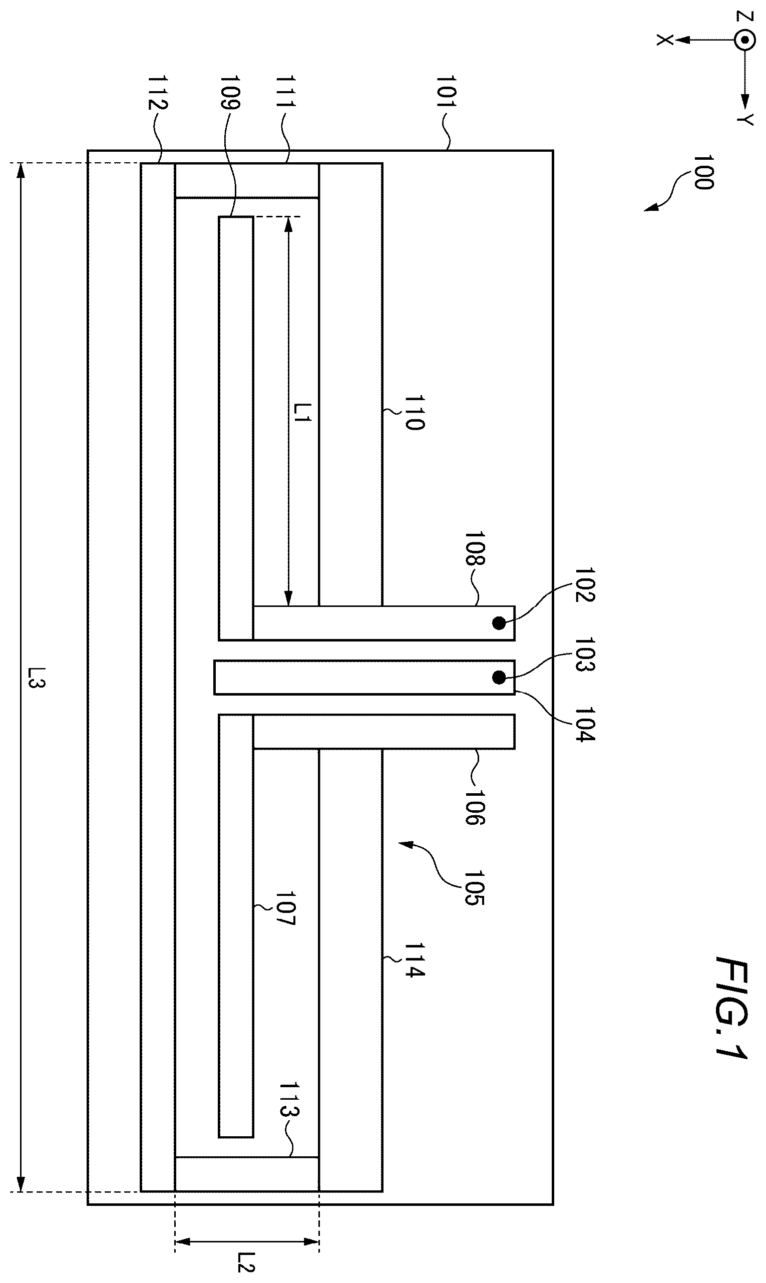 Patent US12562480 Figure 1 – Antenna device and communication device
