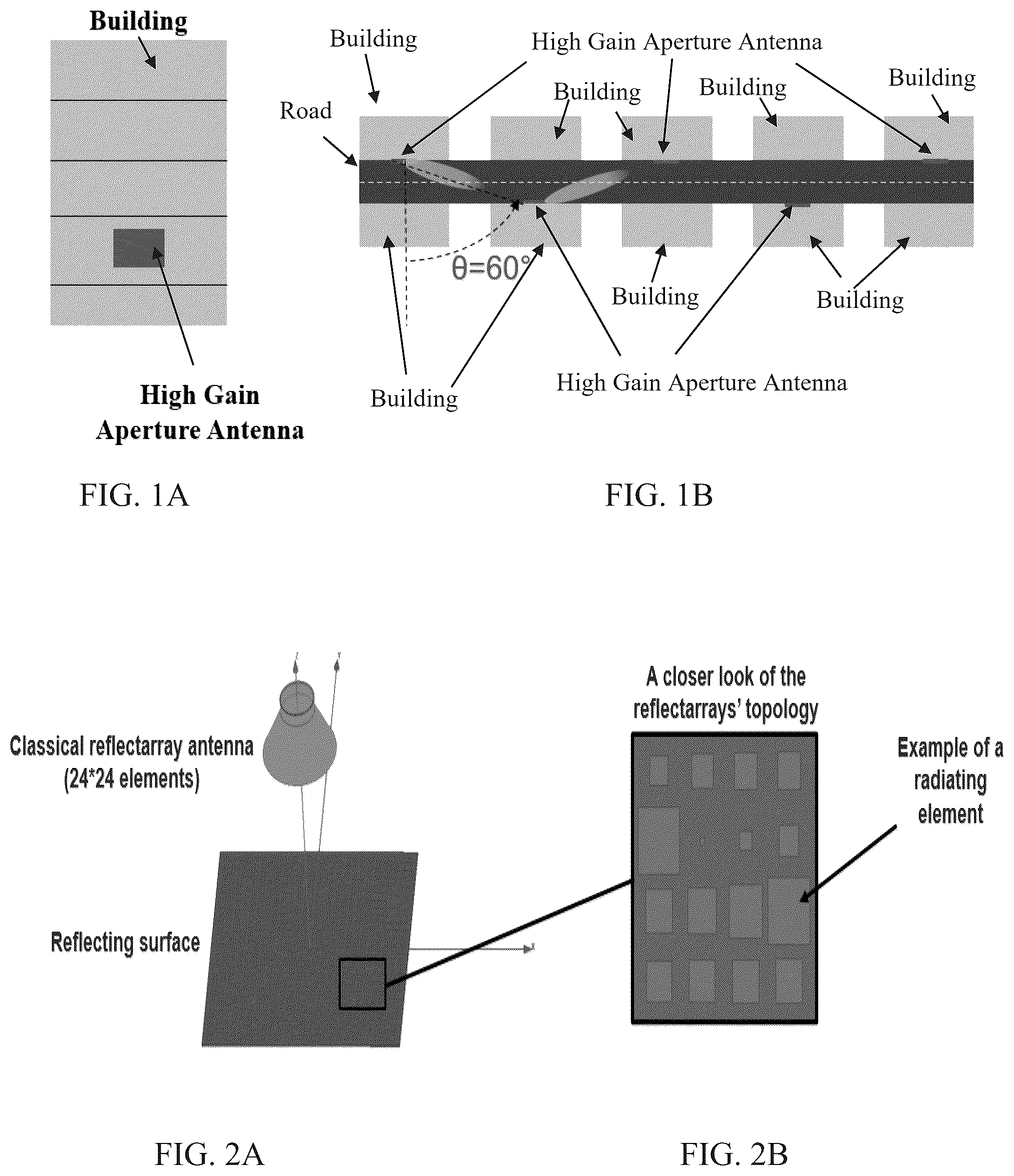 Patent US12562482 Figure 1 – Arrays with three-dimensional conformal radiating elements