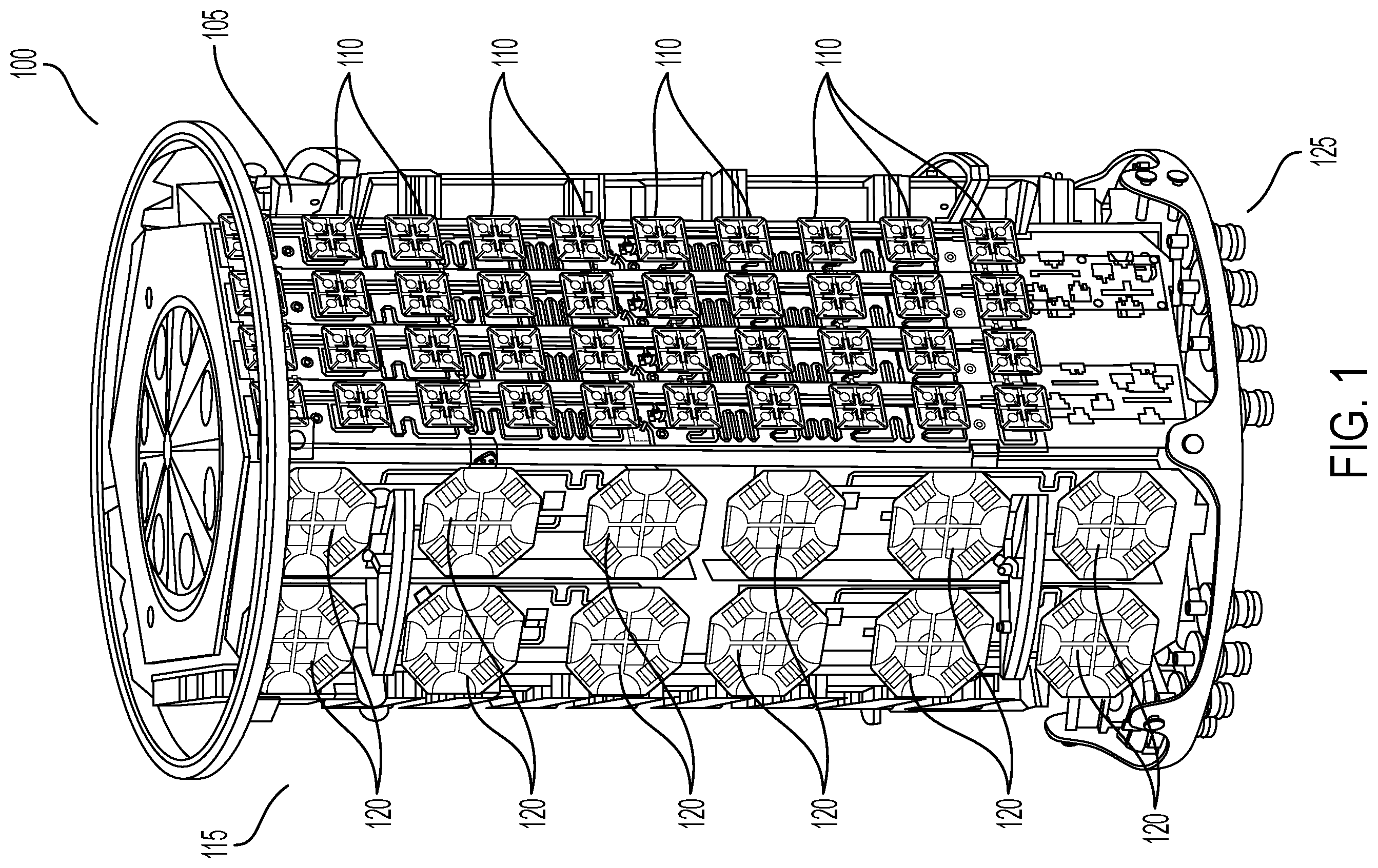Patent US12562500 — Multi-layer feedboard for 8T8R antenna array within compact antenna — Figure 1