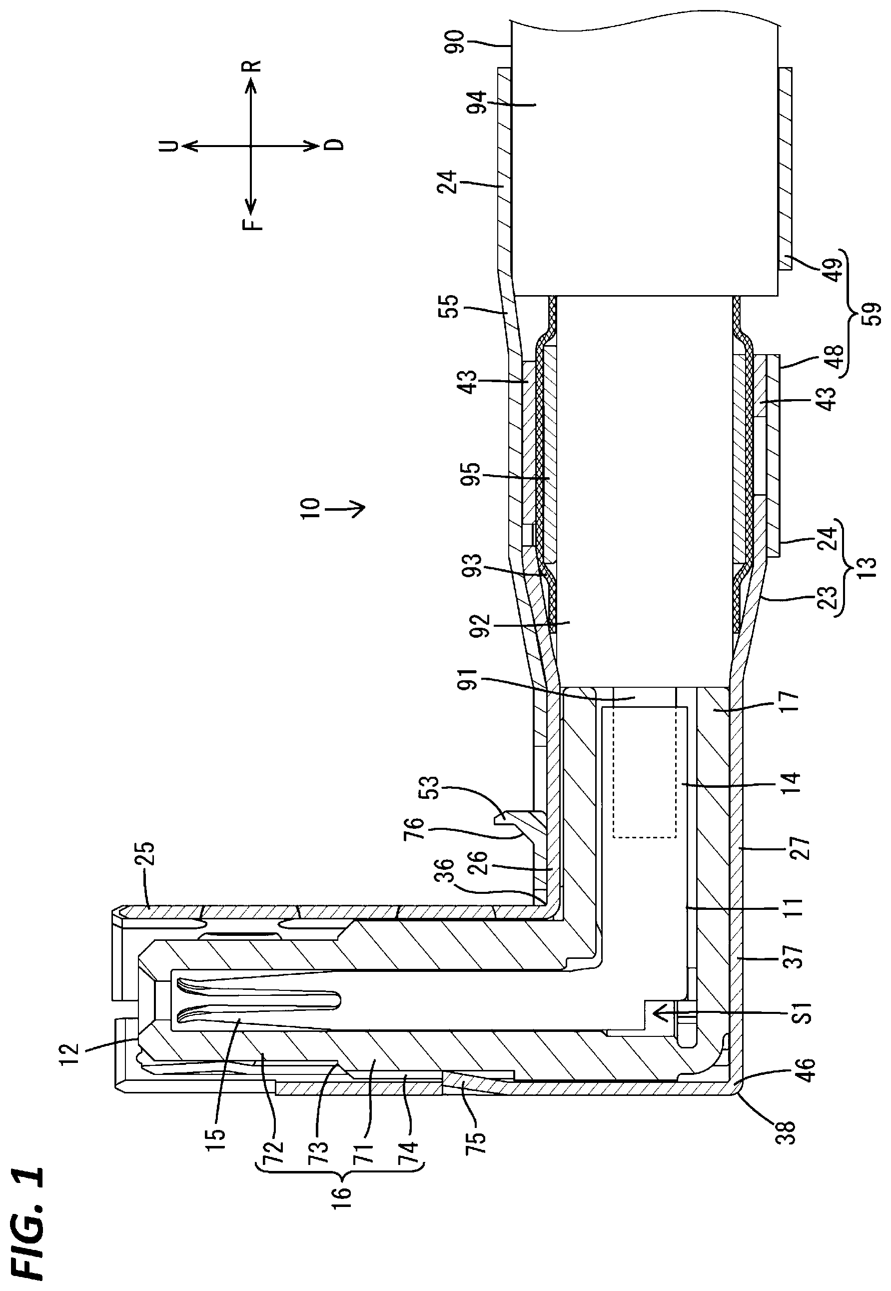 Patent US12562538 — Shielded terminal — Figure 1