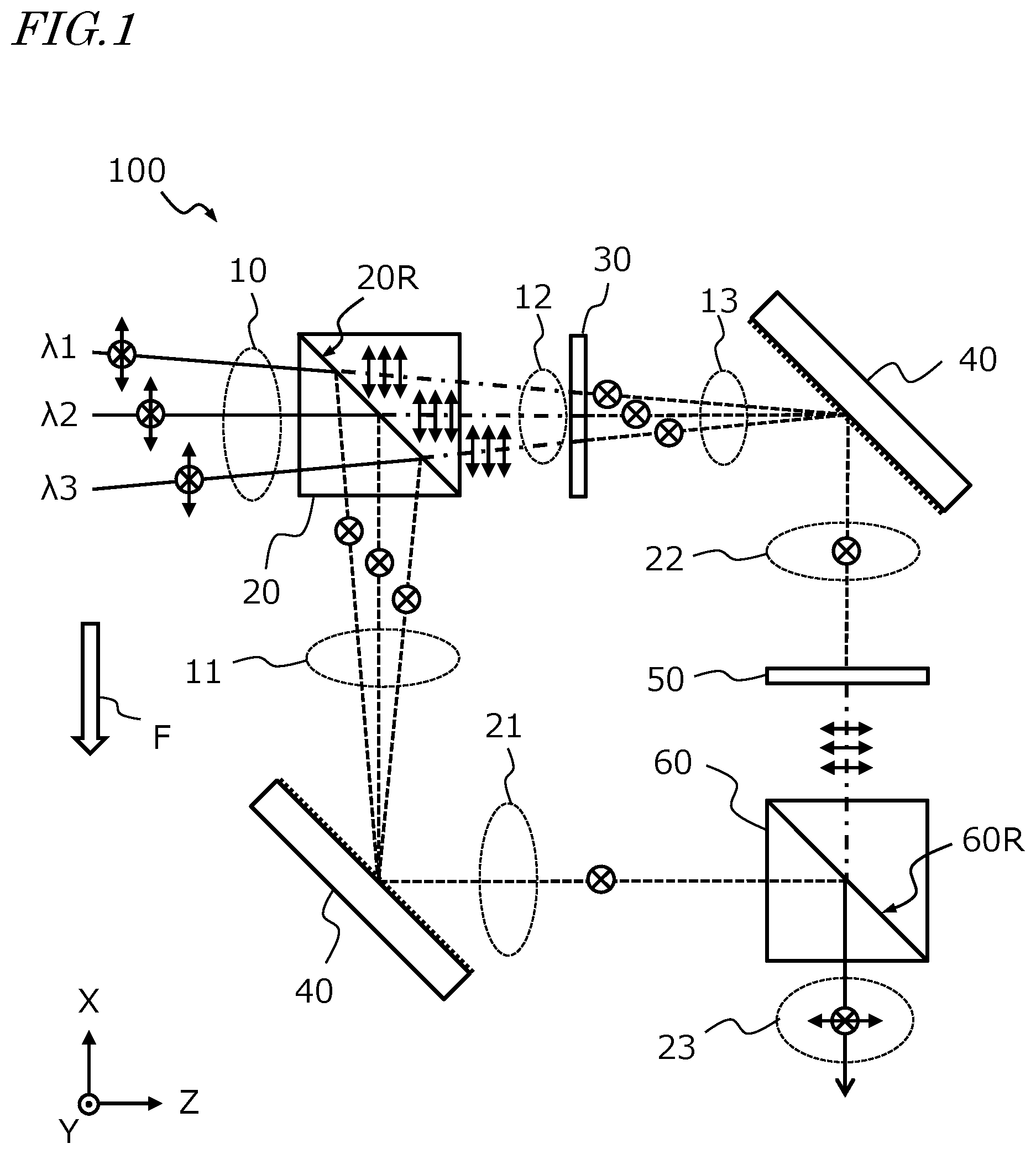 Patent US12562551 — Wavelength beam combining device, direct diode laser device, and laser processing machine — Figure 1
