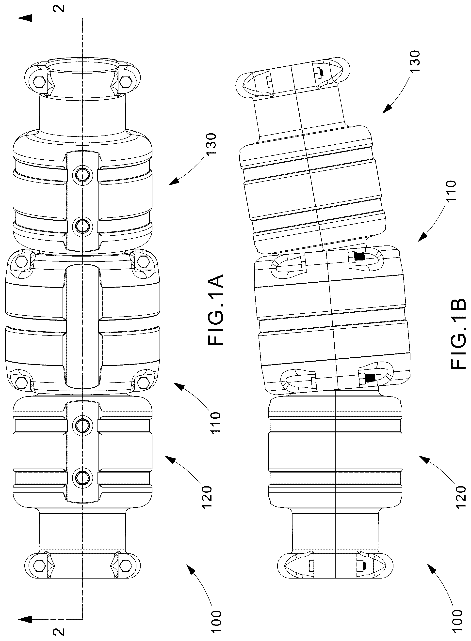 Patent US12562558 — Segmented bend restrictor system with full disassembly capability — Figure 1