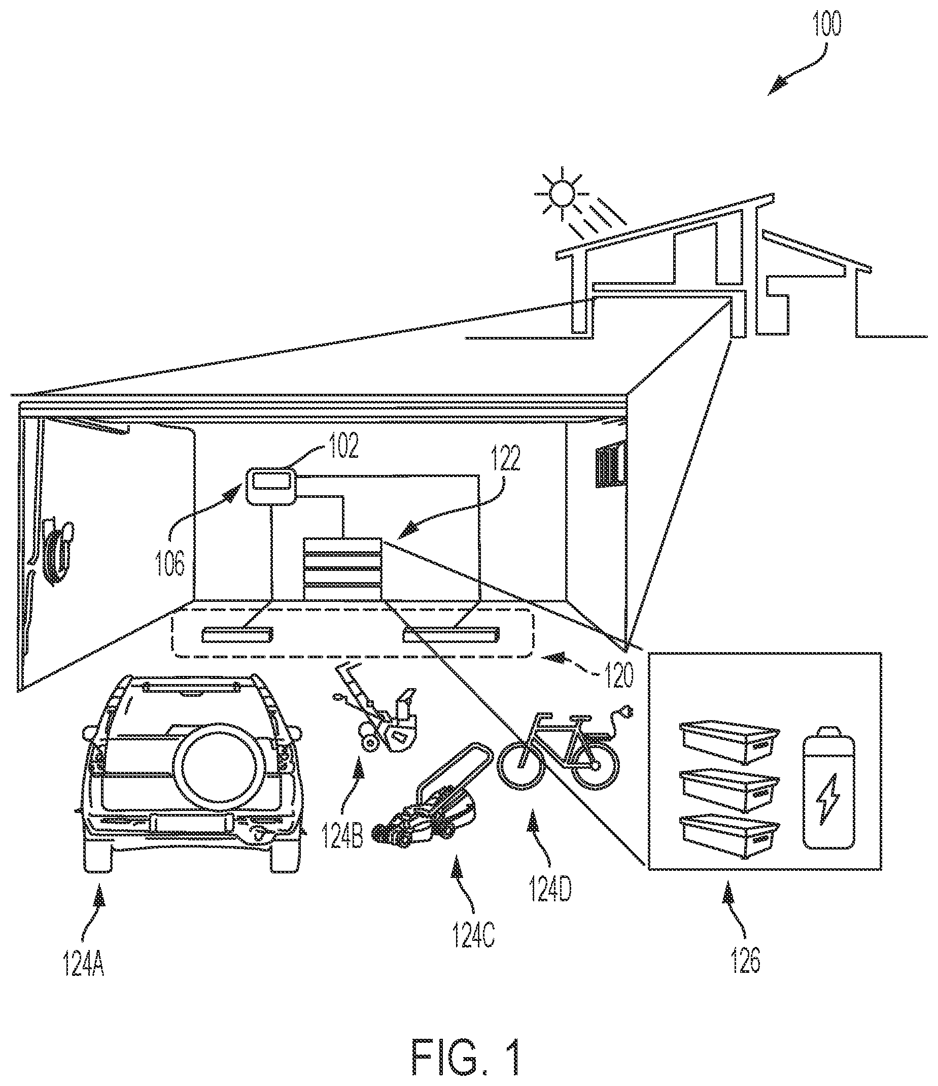 Patent US12562577 — Systems, methods, and apparatus for management of electrical energy transfer or distribution amongst a plurality of devices — Figure 1