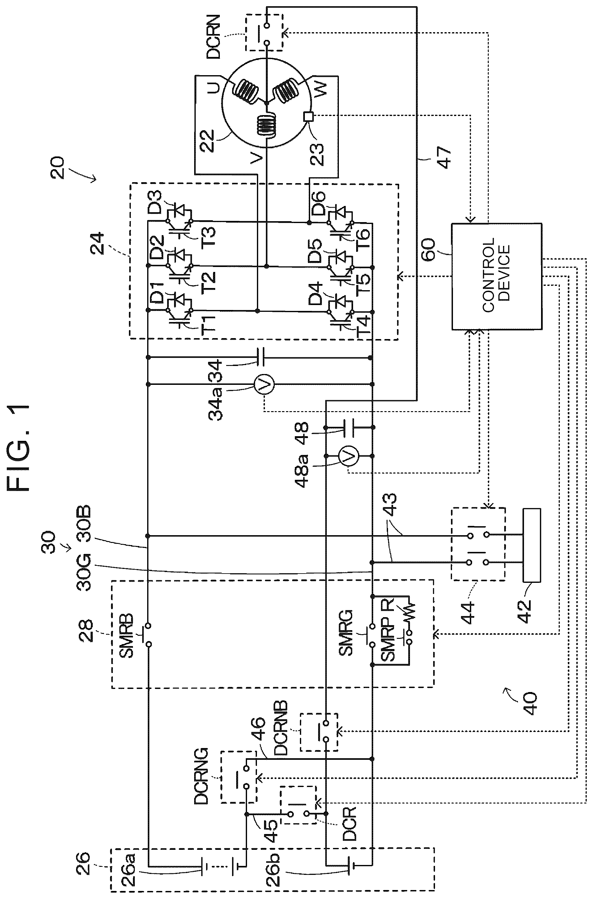 Patent US12562582 — Power supply device charging power storage device based on voltage comparison — Figure 1