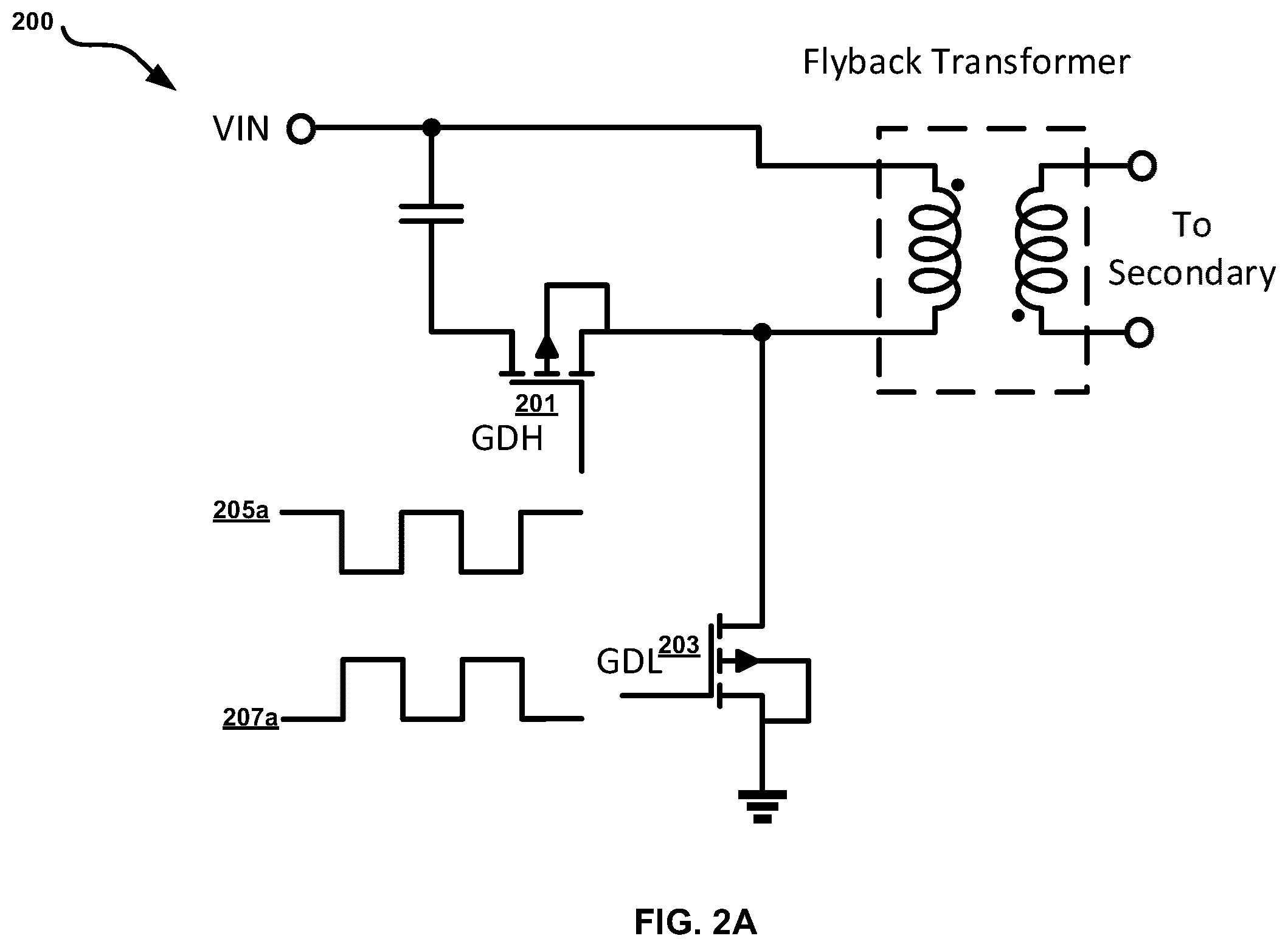 Patent US12562650 Figure 2 – Dead-time calibration scheme for active clamp flyback (ACF) primary field-effect transistors (FET)