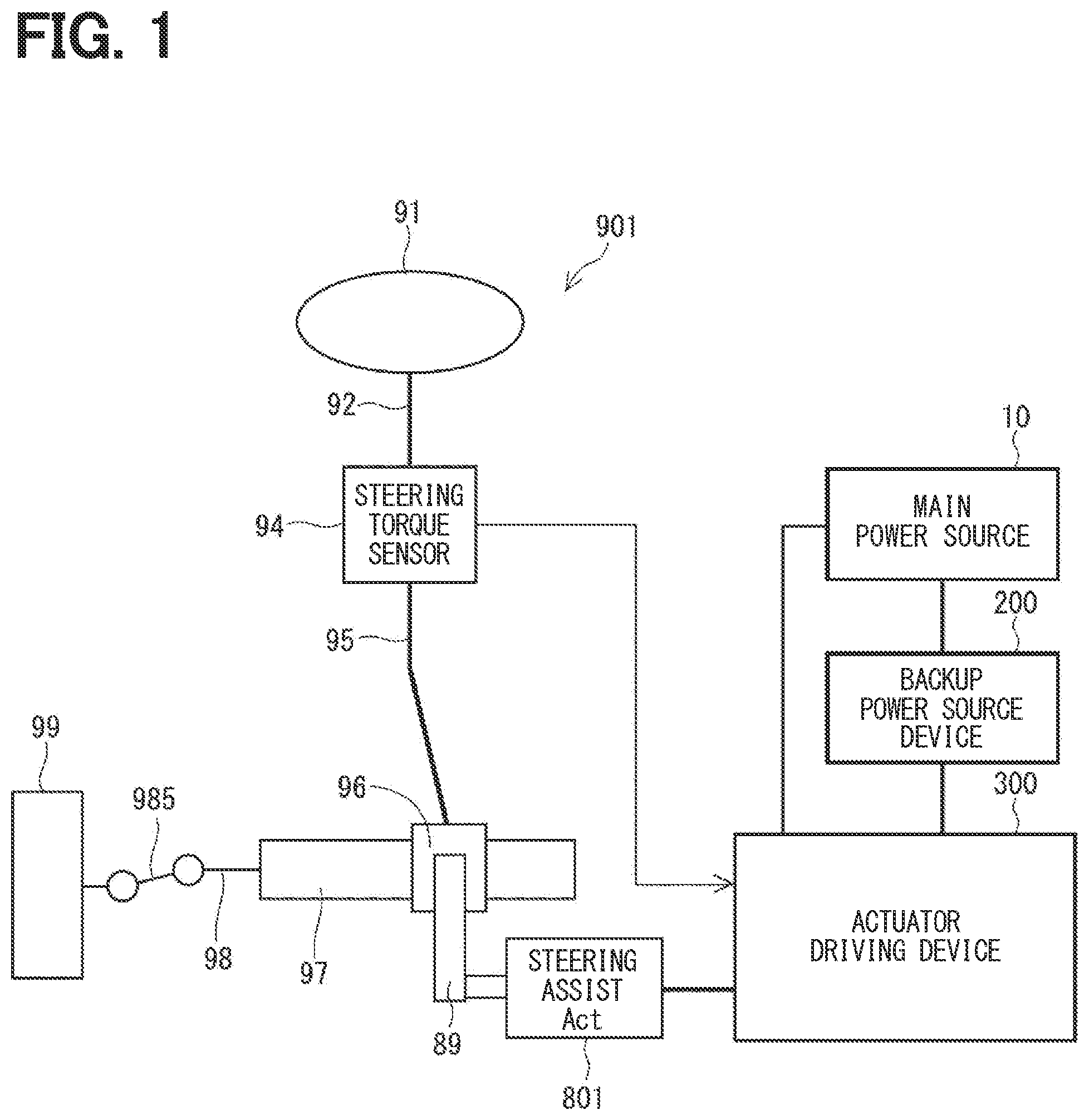 Patent US12562666 — Actuator driving device and steering system provided with the same — Figure 1