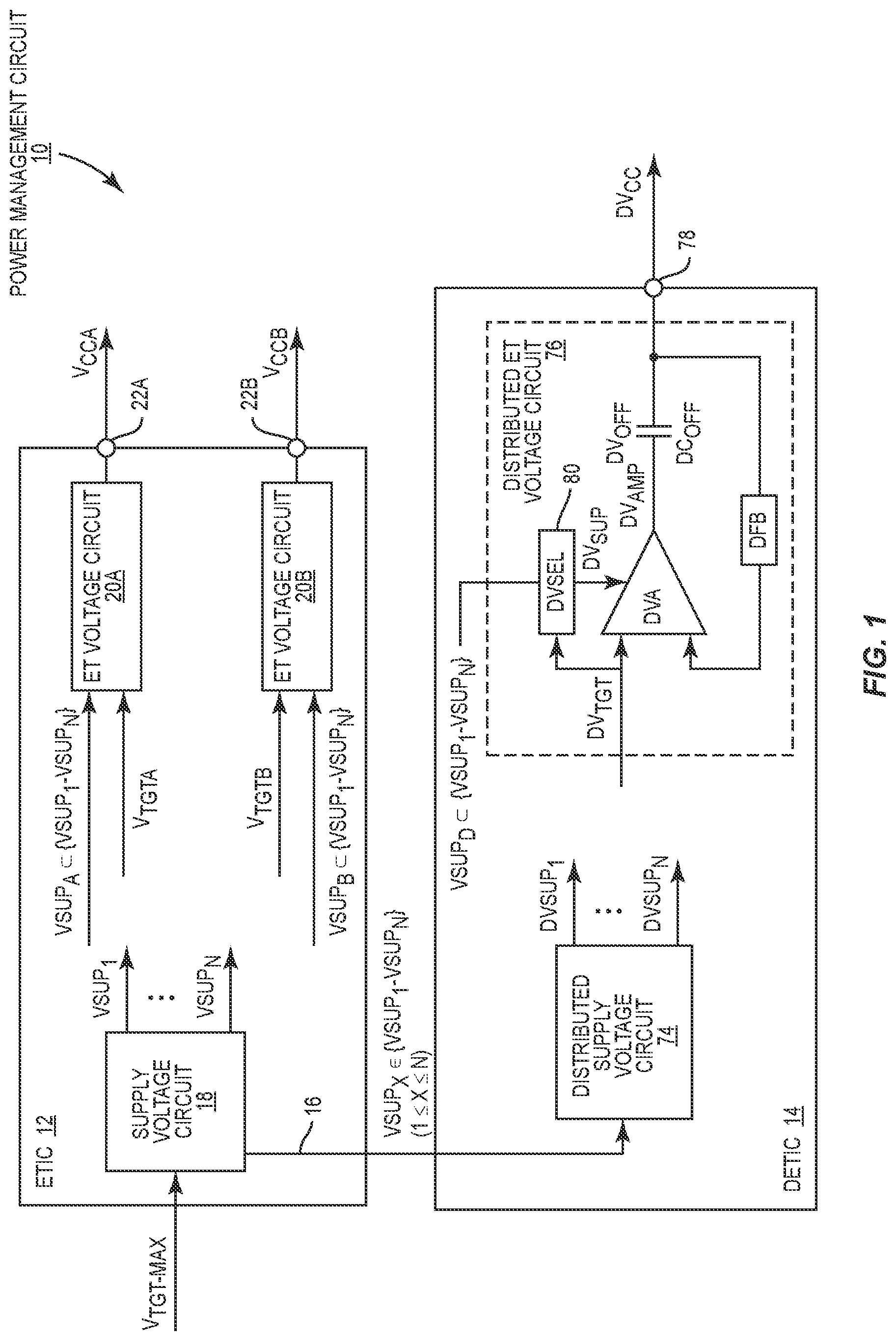 Patent US12562688 — Power management circuit operable with multiple supply voltages — Figure 1