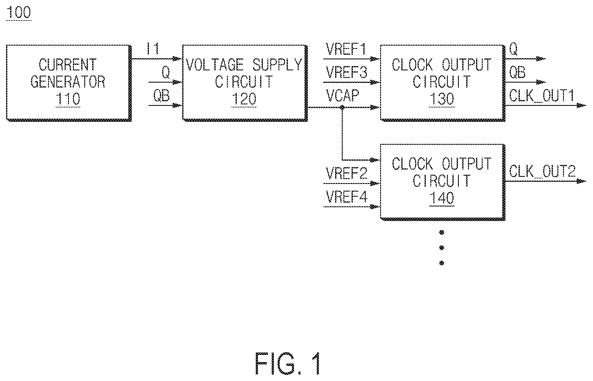 Patent US12562726 — Clock generator and voltage generation circuit including the same — Figure 1
