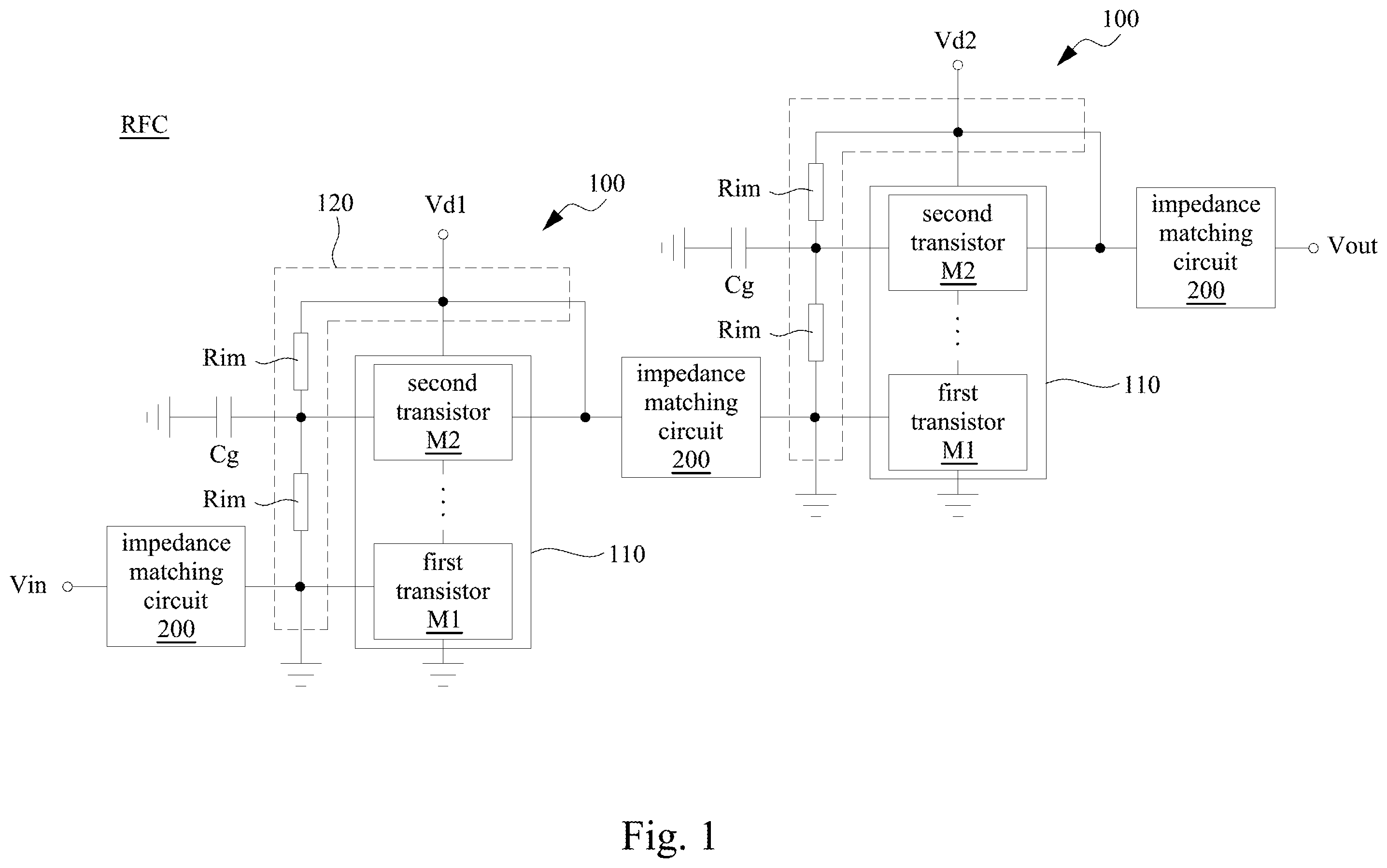 Patent US12562761 — Power amplifier and radio frequency front-end circuit — Figure 1