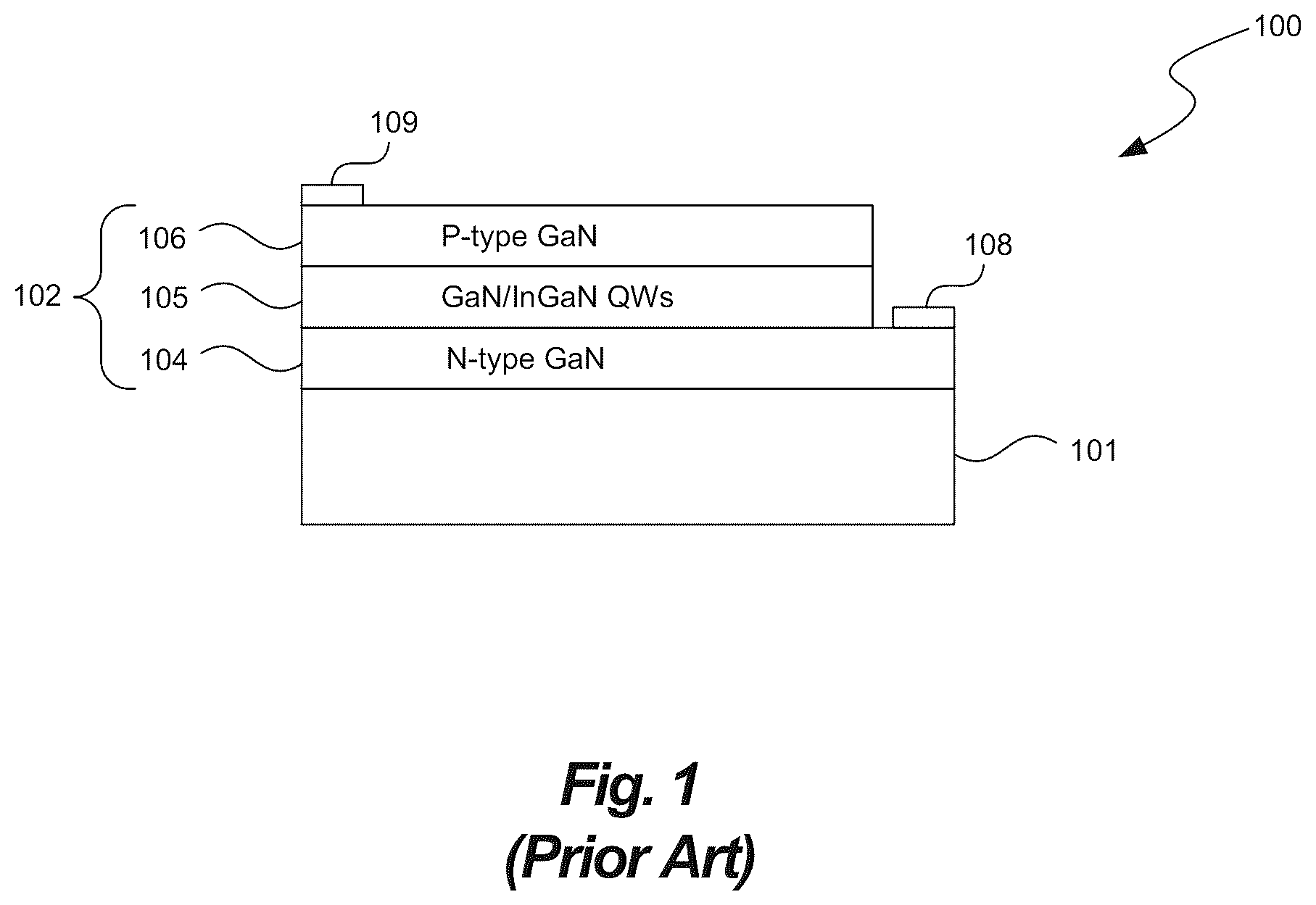 Patent US12563864 — Light-emitting metal-oxide-semiconductor devices and associated systems, devices, and methods — Figure 1
