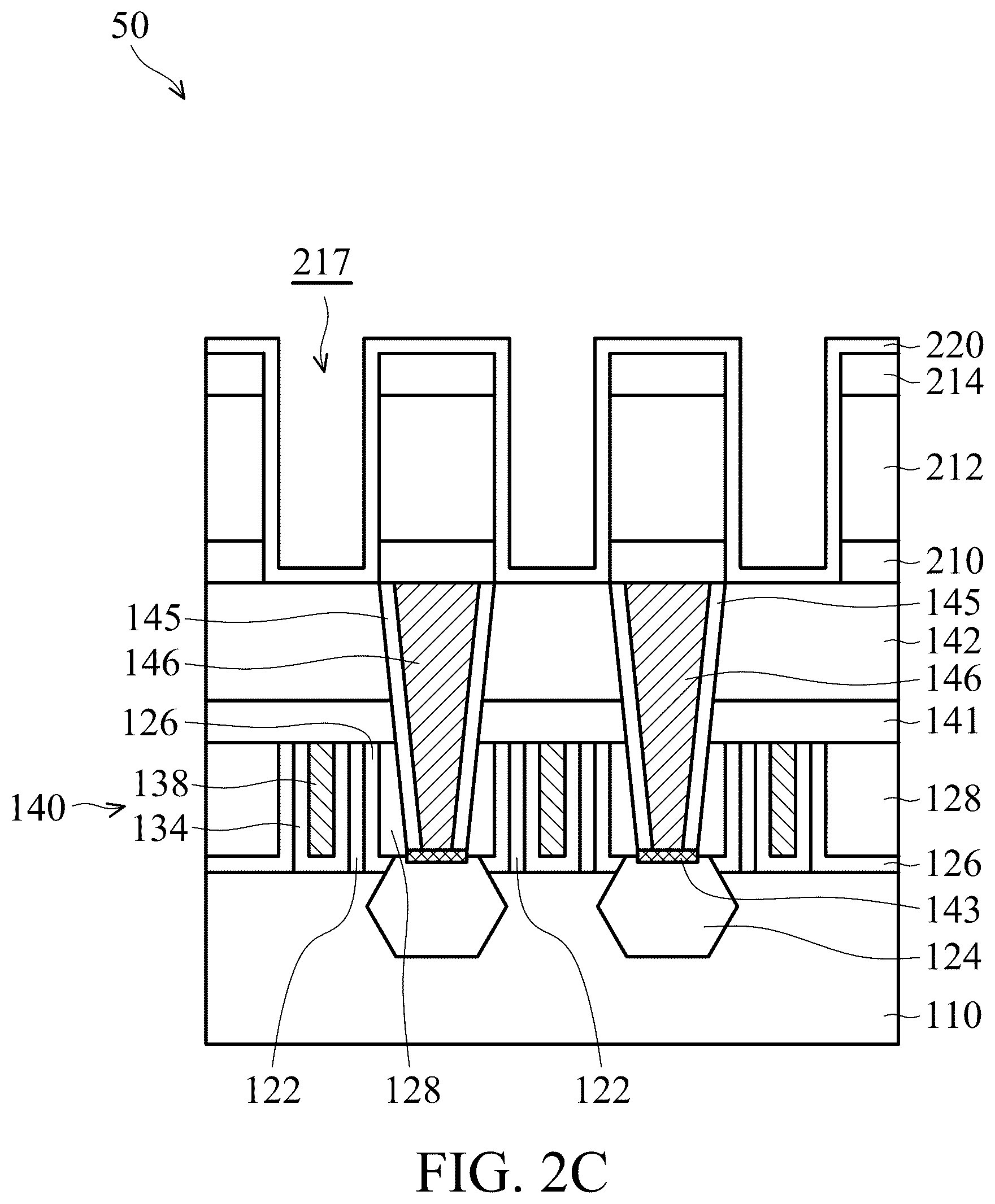 Patent US12564045 Figure 5 – Semiconductor device structure with interconnect structure having air gap