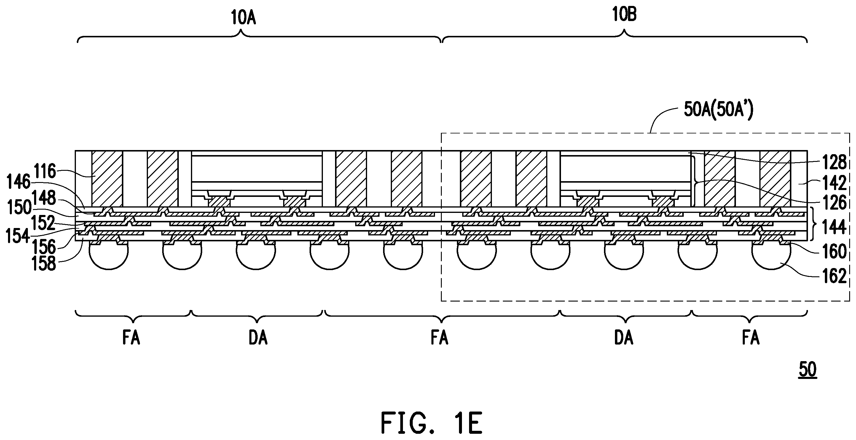 Patent US12564055 Figure 5 – Package structure and method of fabricating the same