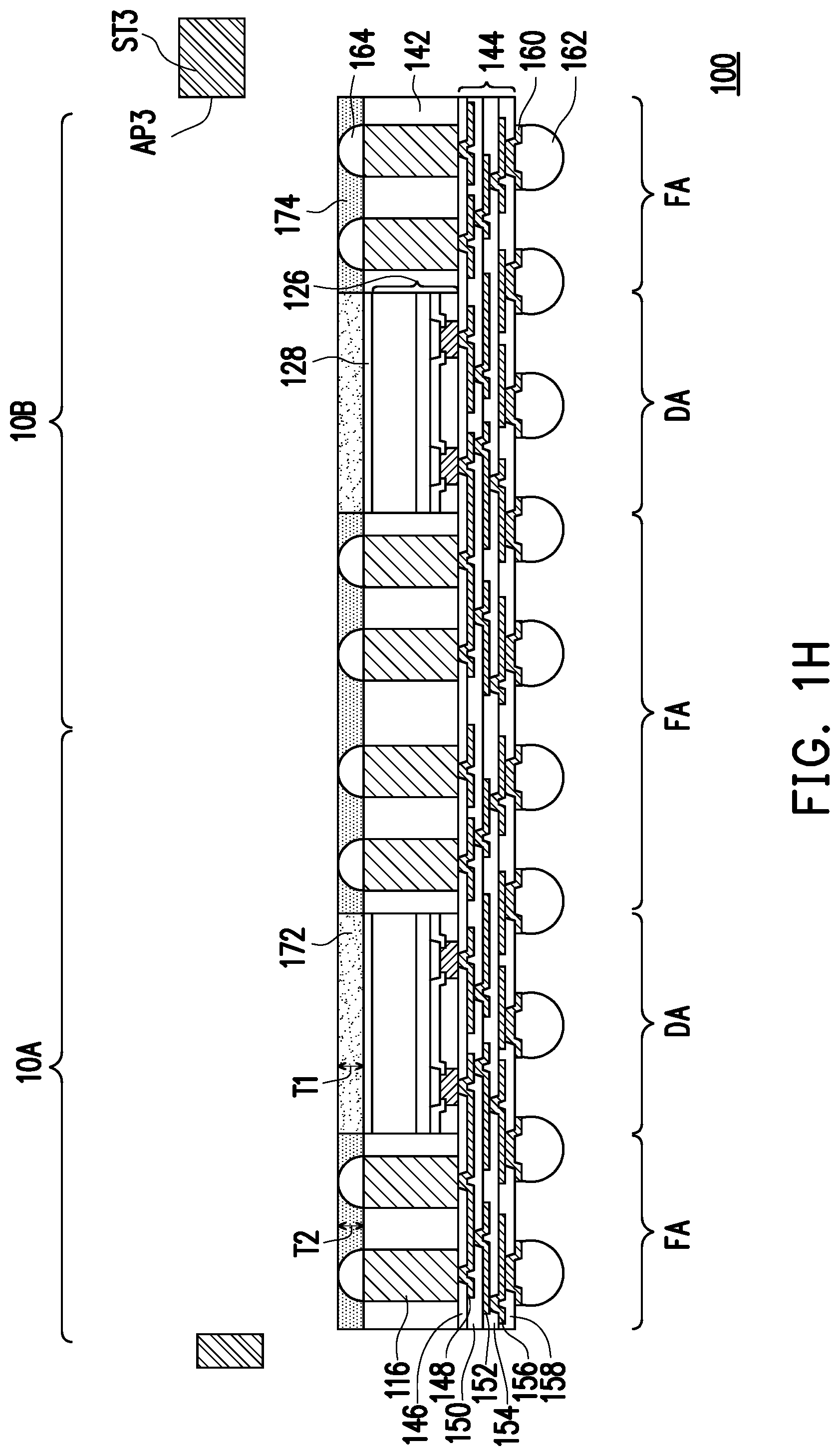 Patent US12564055 Figure 8 – Package structure and method of fabricating the same