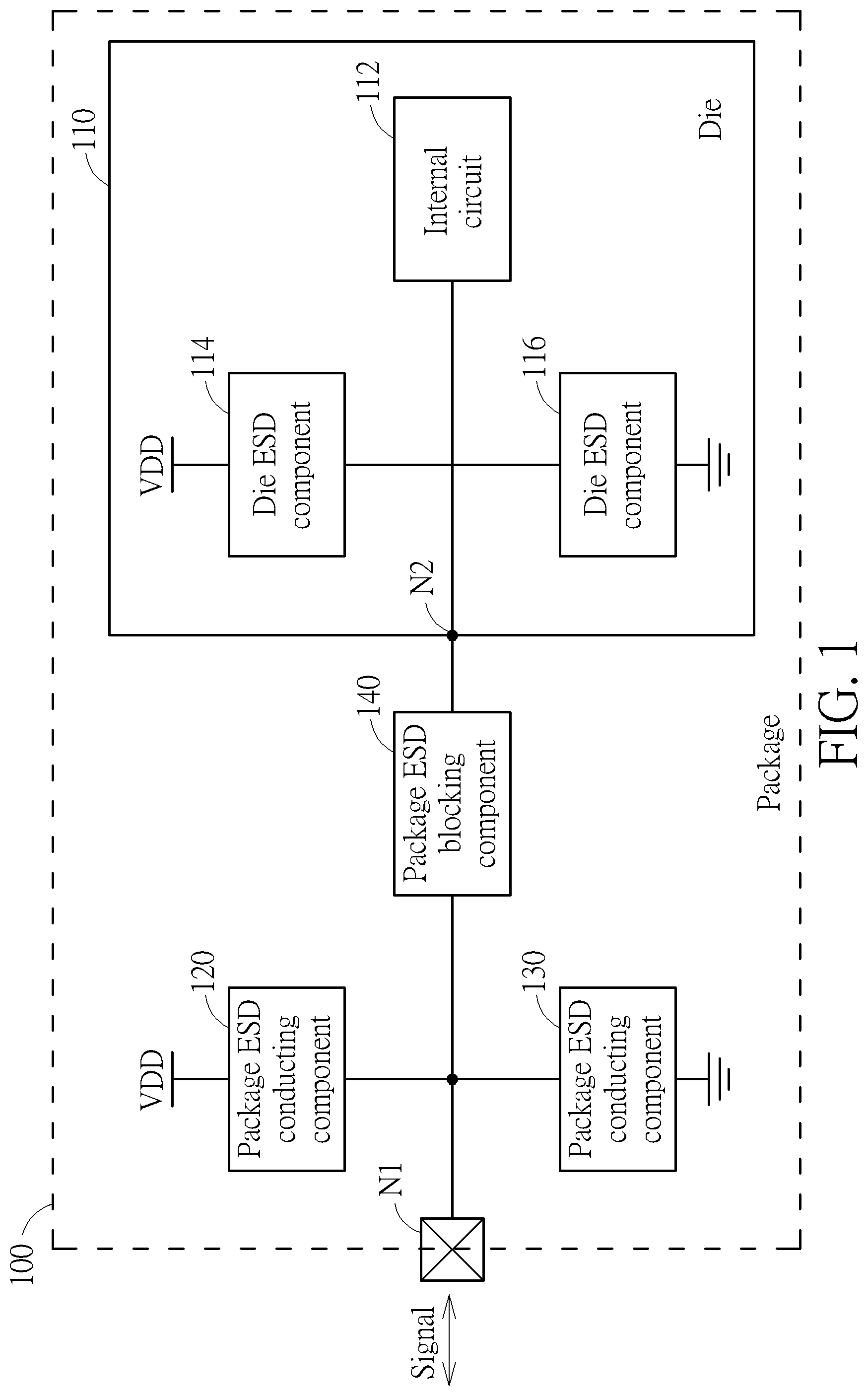 Patent US12564063 — Package-level ESD protection — Figure 1