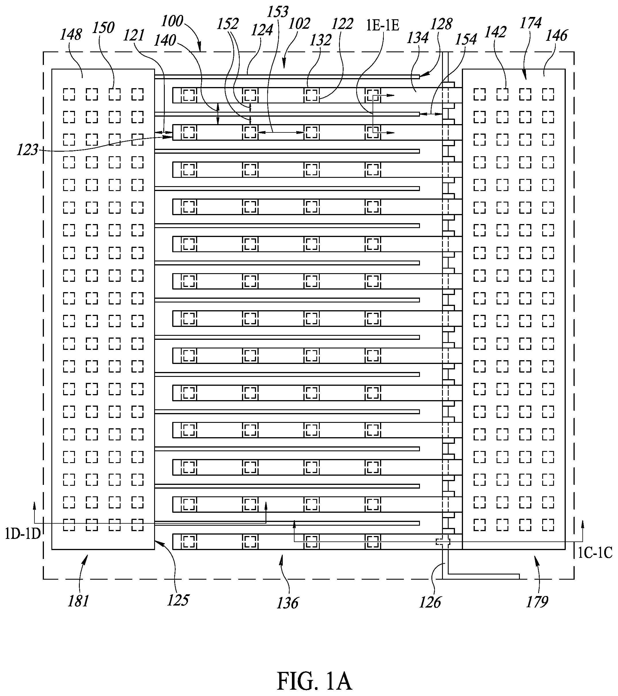 Patent US12564065 — Radio frequency (RF) switch with drain/source contacts — Figure 1