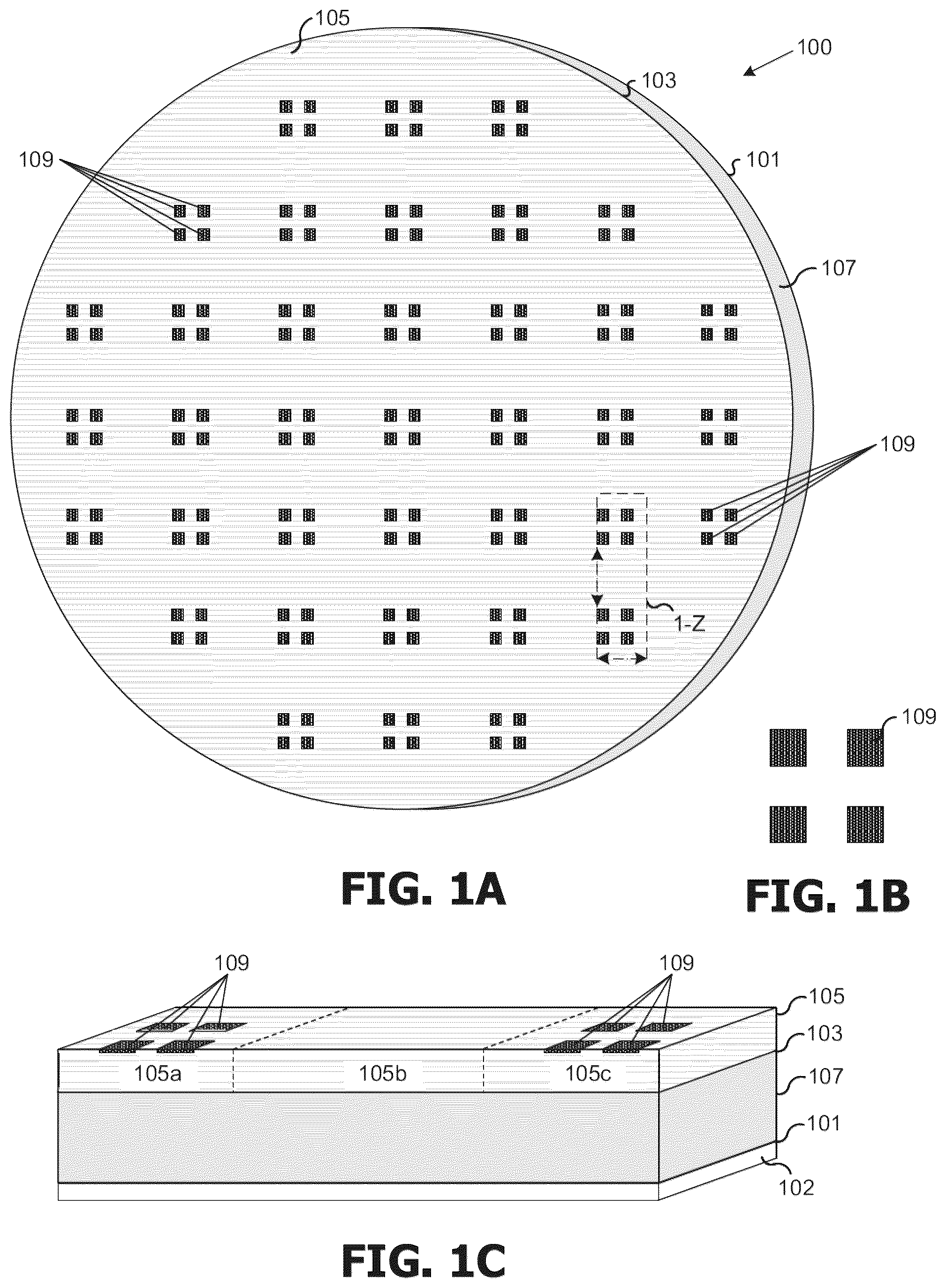 Patent US12564067 Figure 1 – Wafer alignment for stacked wafers and semiconductor device assemblies