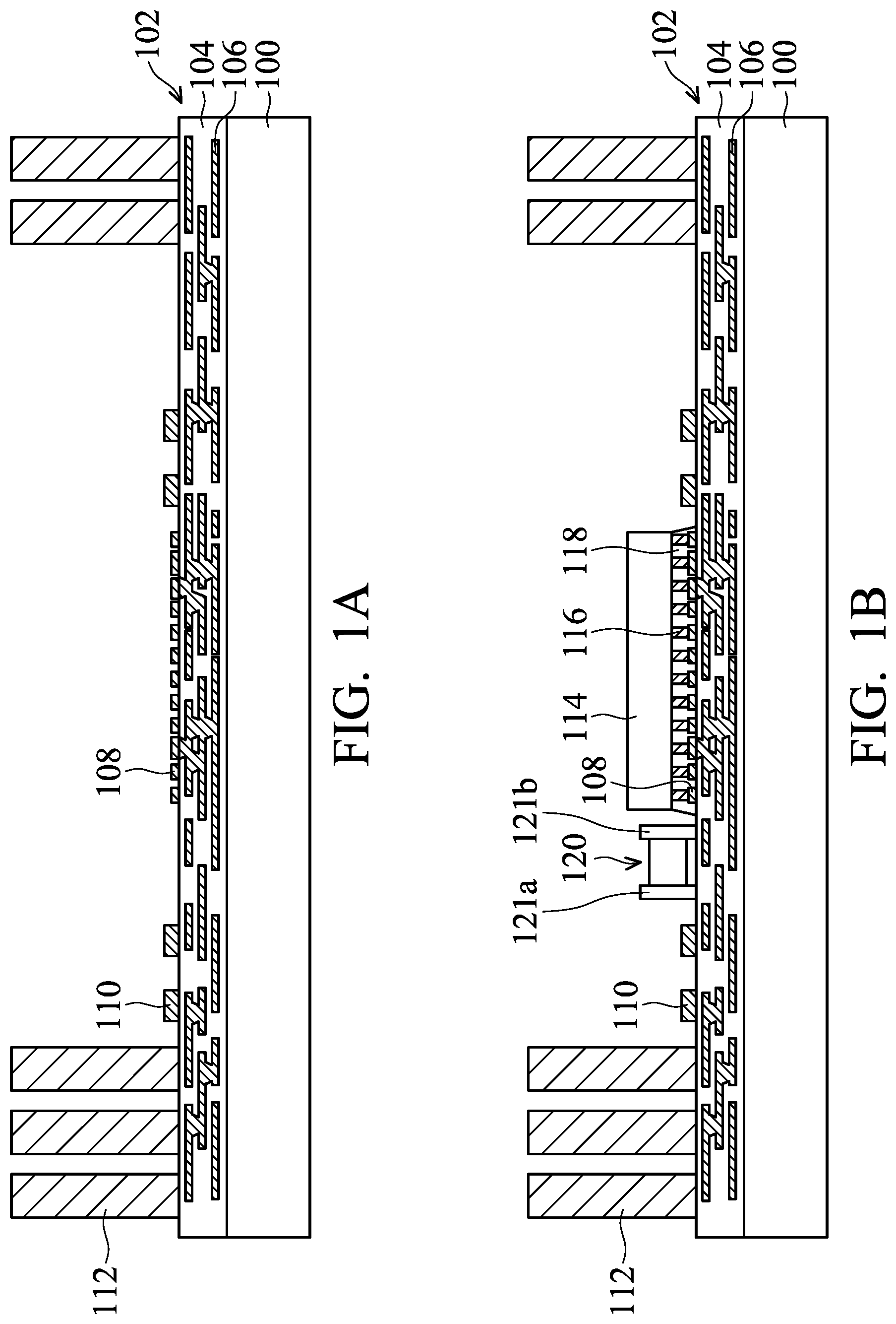 Patent US12564076 — Chip package with fan-out feature and method for forming the same — Figure 1