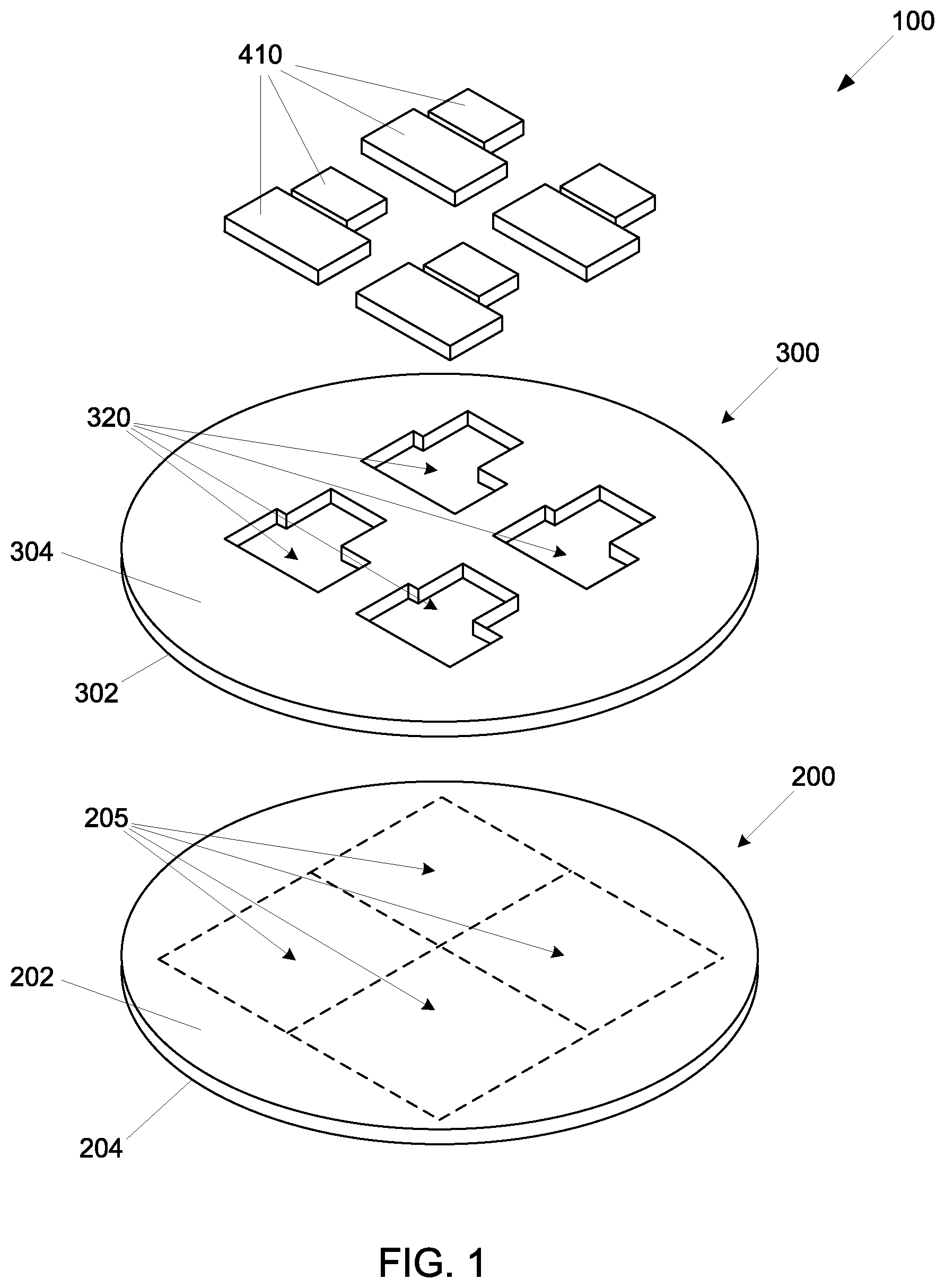 Patent US12564090 — Edge-aligned template structure for integrated packages including an integrated circuit device within an opening of the template structure — Figure 1