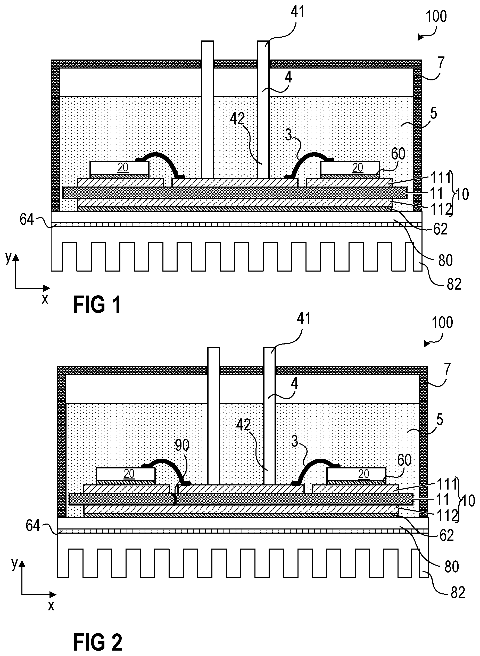 Patent US12564094 Figure 1 – Power semiconductor module arrangement and method for producing the same