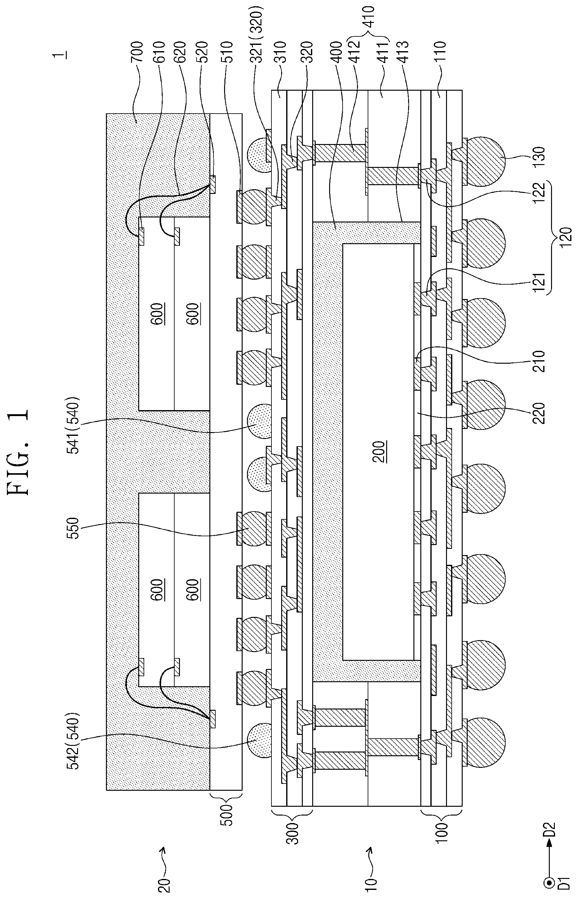 Patent US12564105 — Semiconductor package — Figure 1