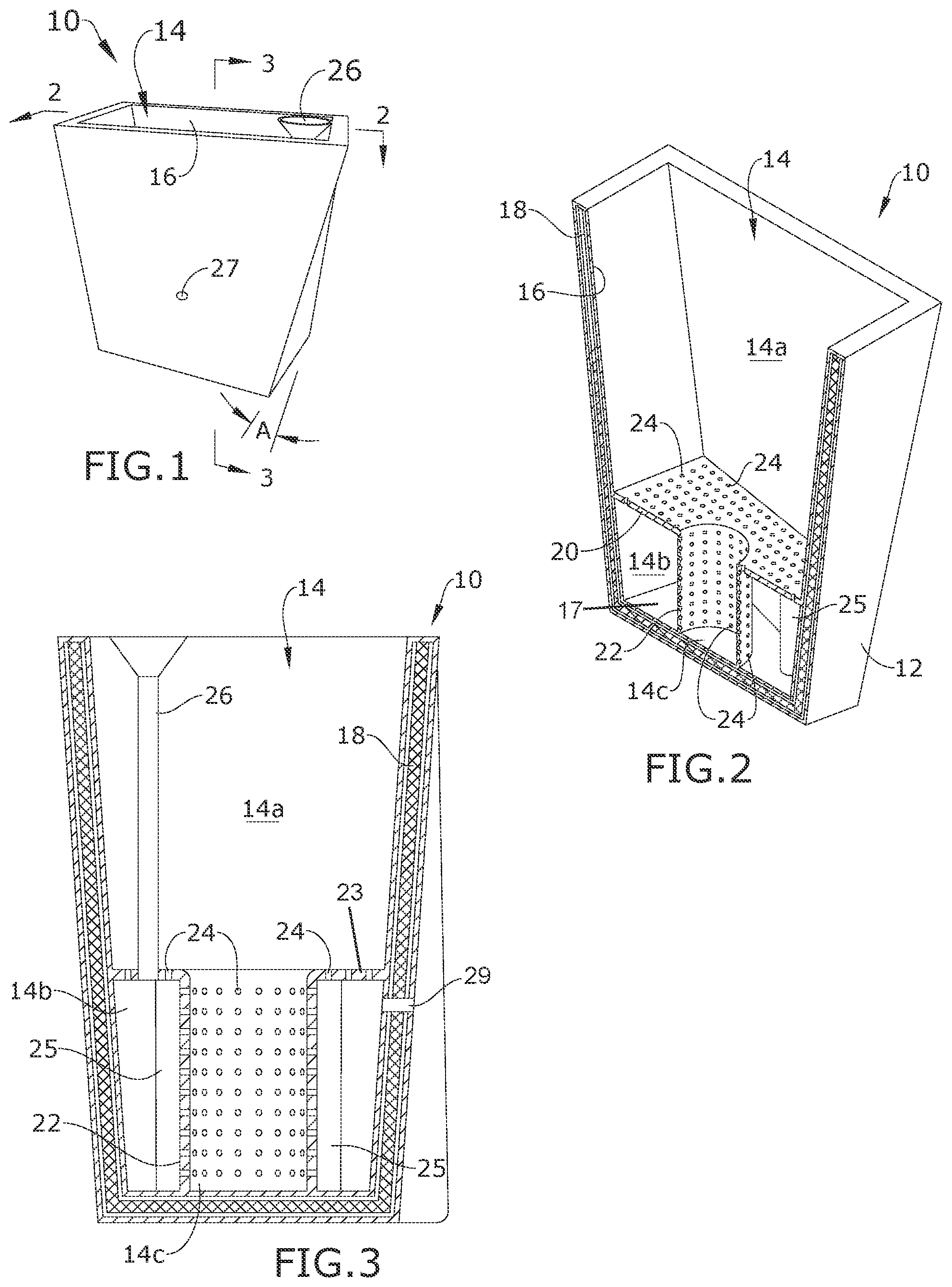 Patent US12564147 Figure 1 – Closed loop self-watering sub-irrigation planter