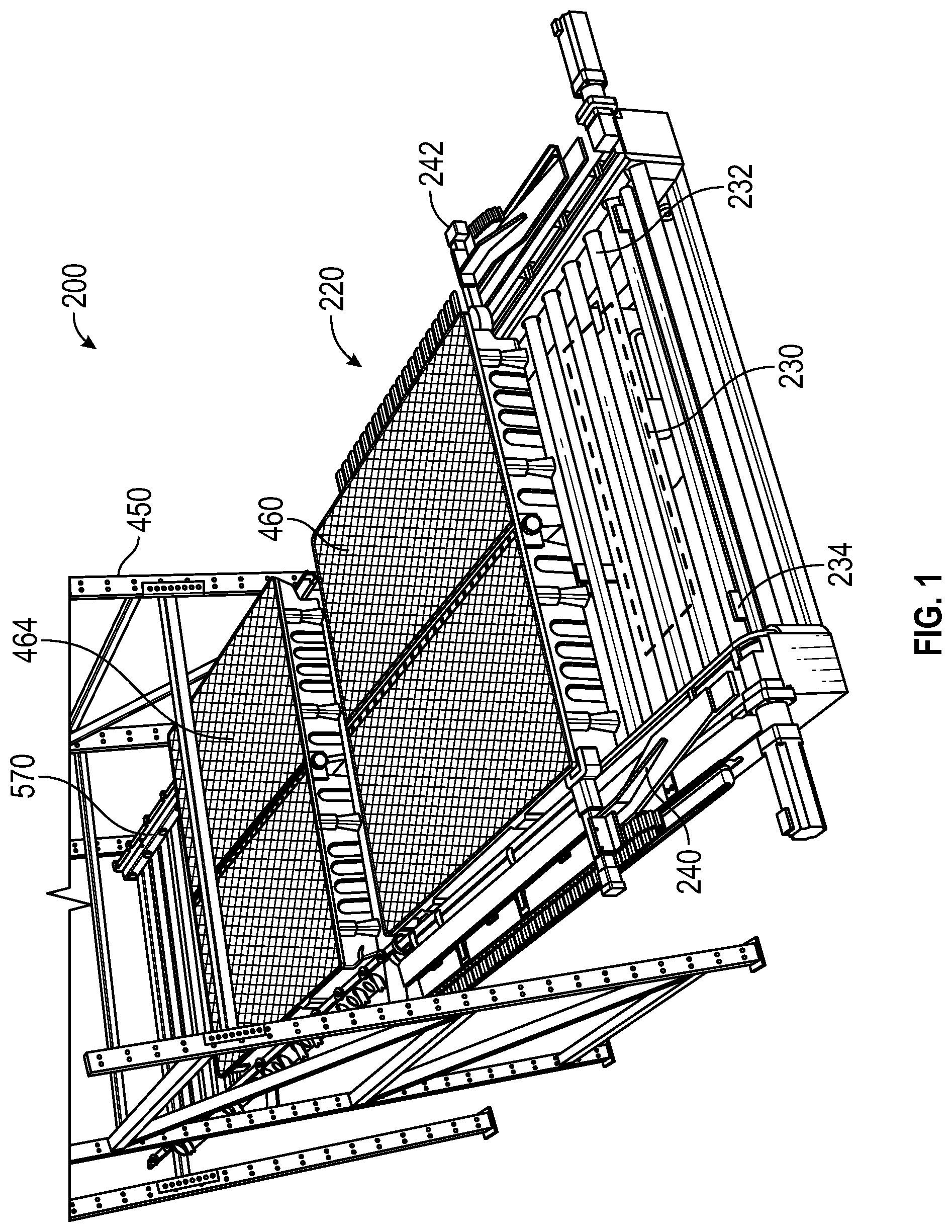 Patent US12564148 Figure 1 – Container transfer system and methods of using