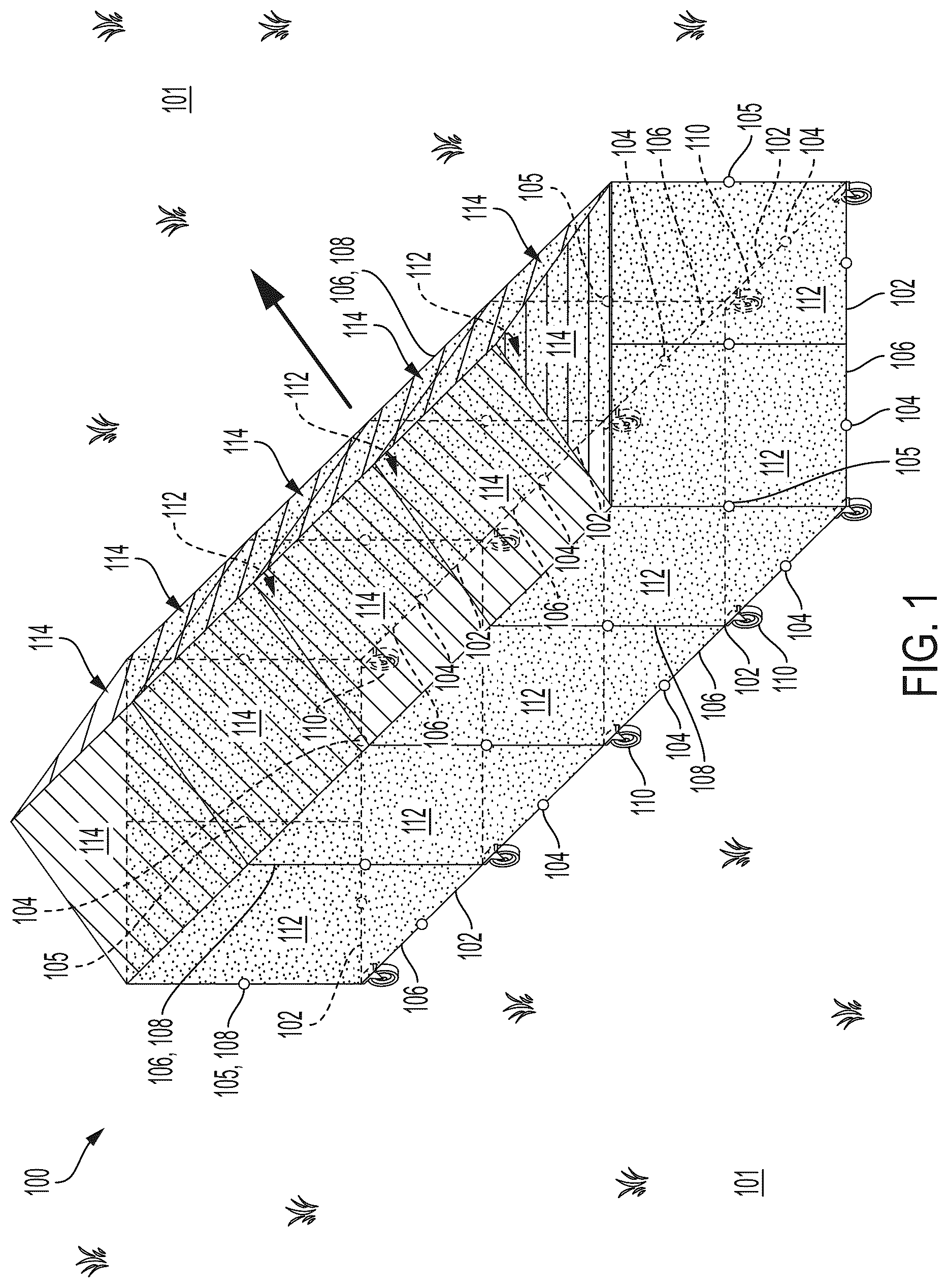 Patent US12564176 — Semirigid poultry and/or swine enclosure — Figure 1