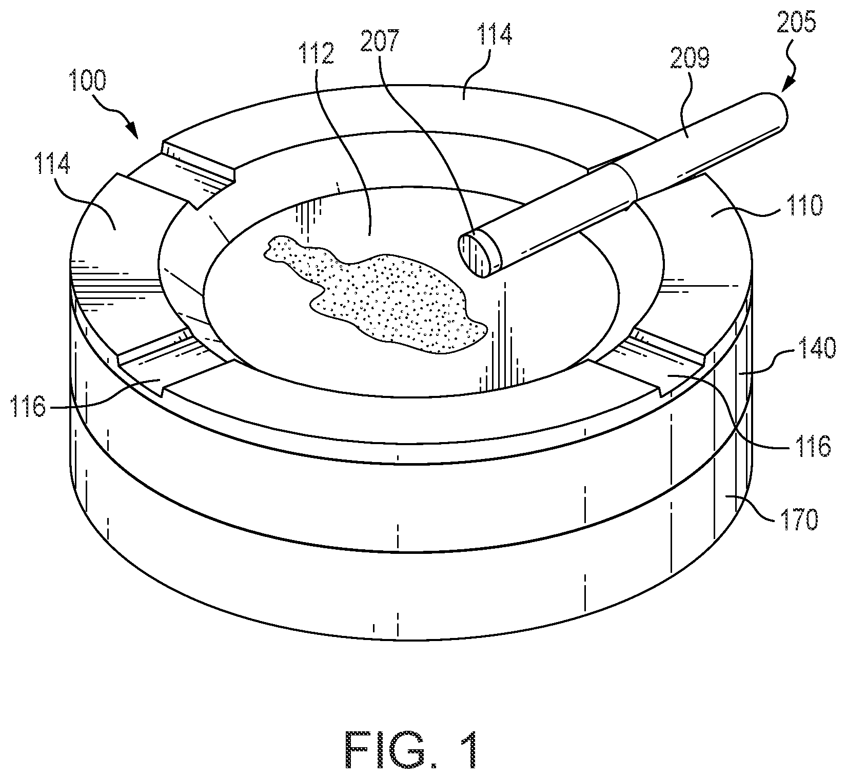 Patent US12564216 — Cigar ashtray system with cooling — Figure 1