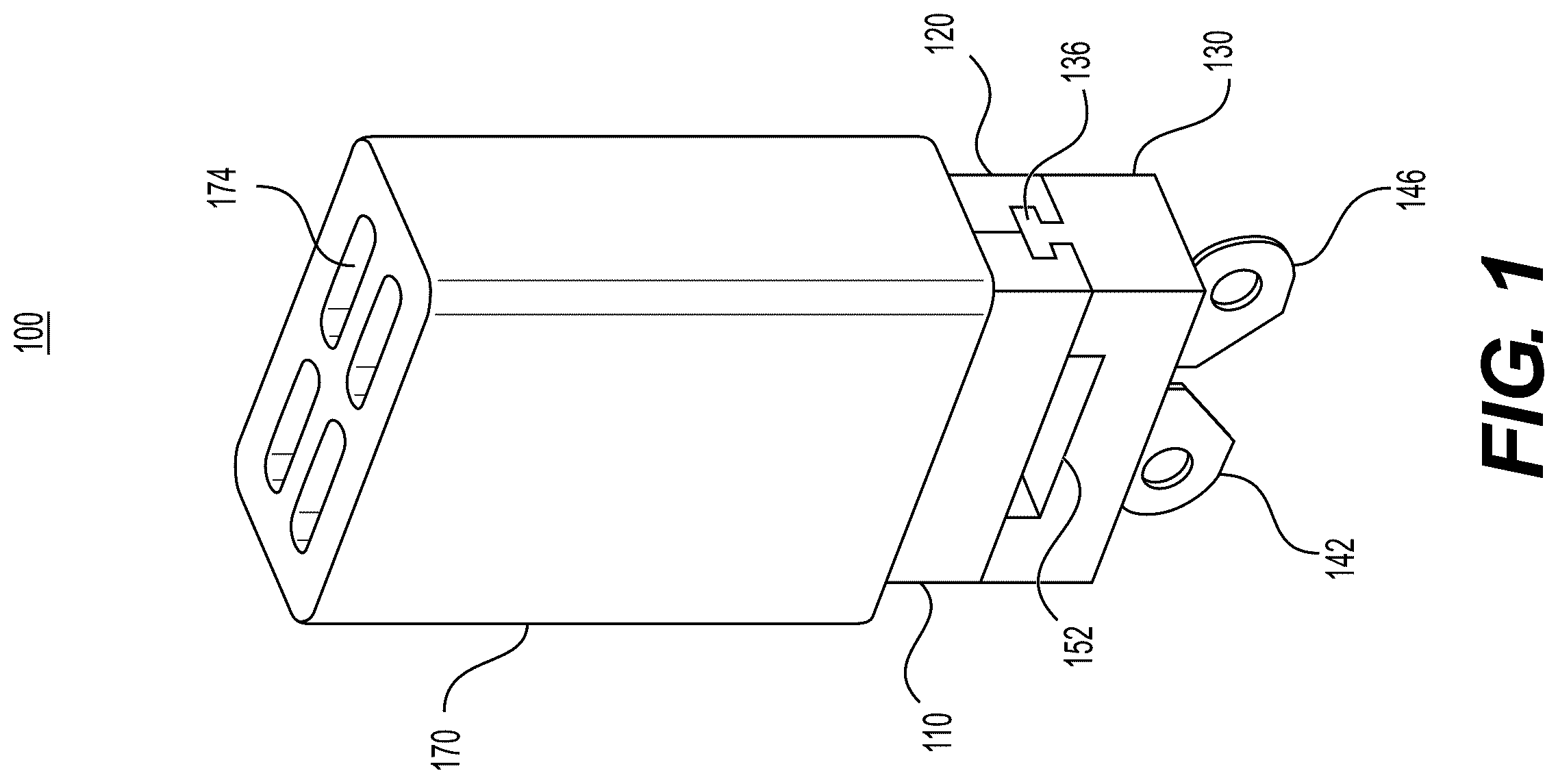 Patent US12564223 — Capsules with integrated mouthpieces, heat-not-burn (HNB) aerosol-generating devices, and methods of generating an aerosol — Figure 1