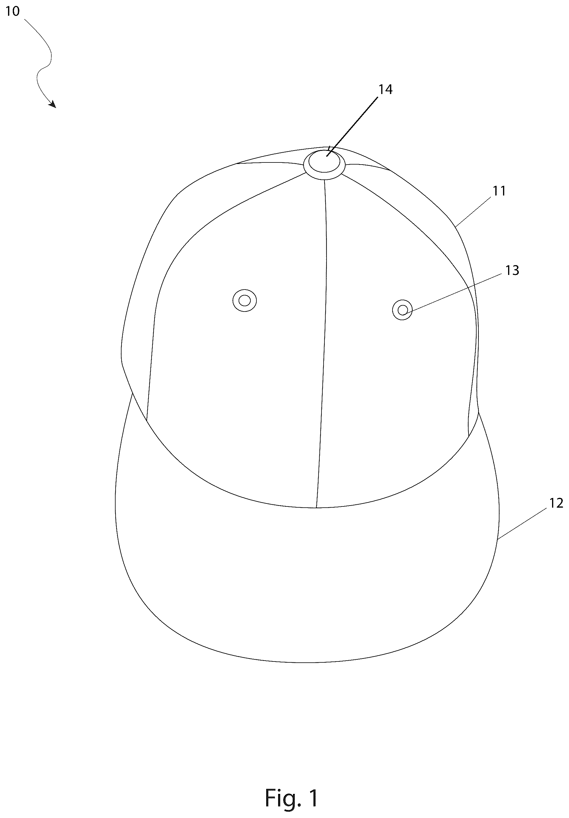 Patent US12564235 — Protective headwear device — Figure 1