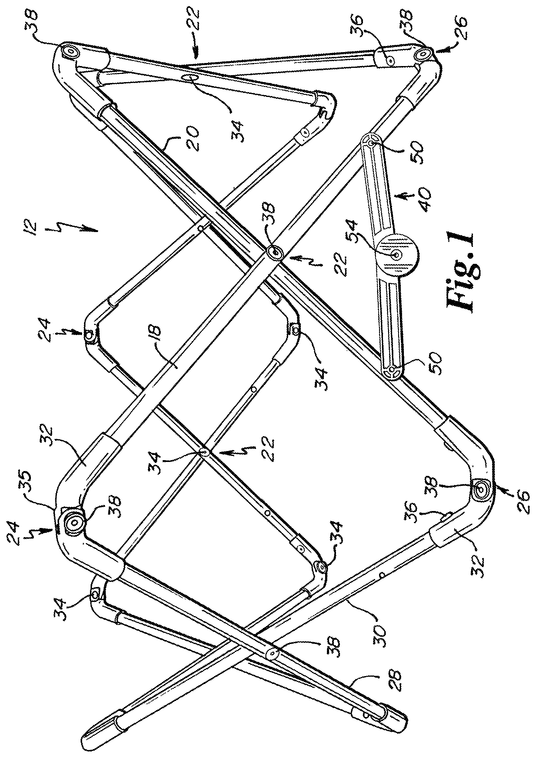 Patent US12564274 — Scissoring bassinet with soft inside and outside — Figure 1