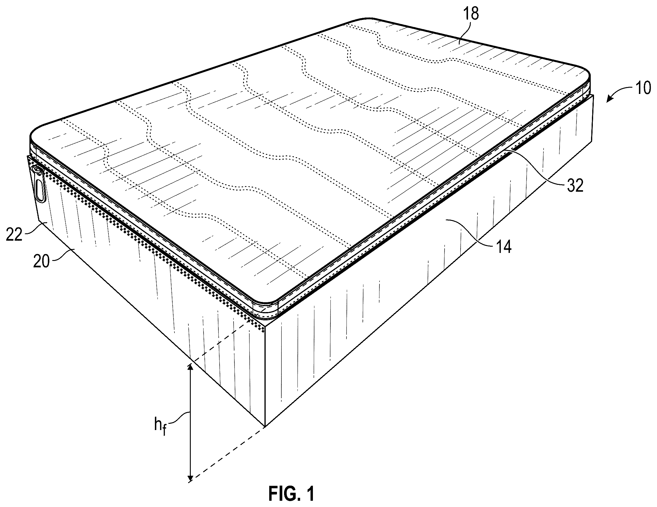 Patent US12564277 — Expandable mattress cover — Figure 1