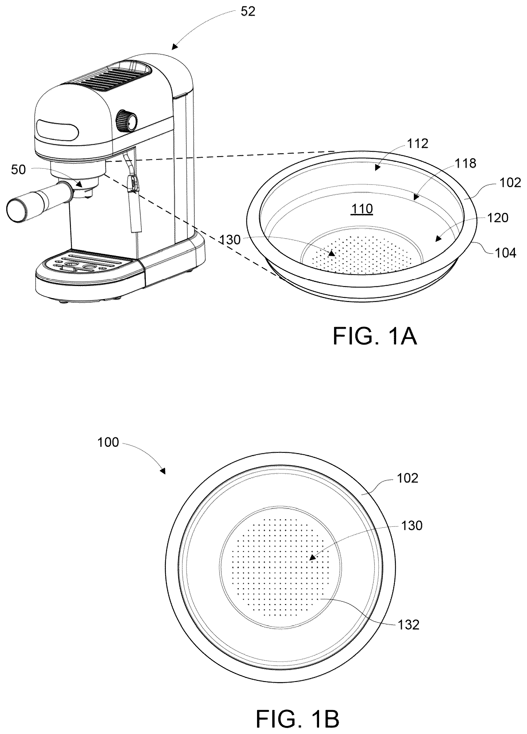 Patent US12564283 Figure 1 – Extraction filter basket