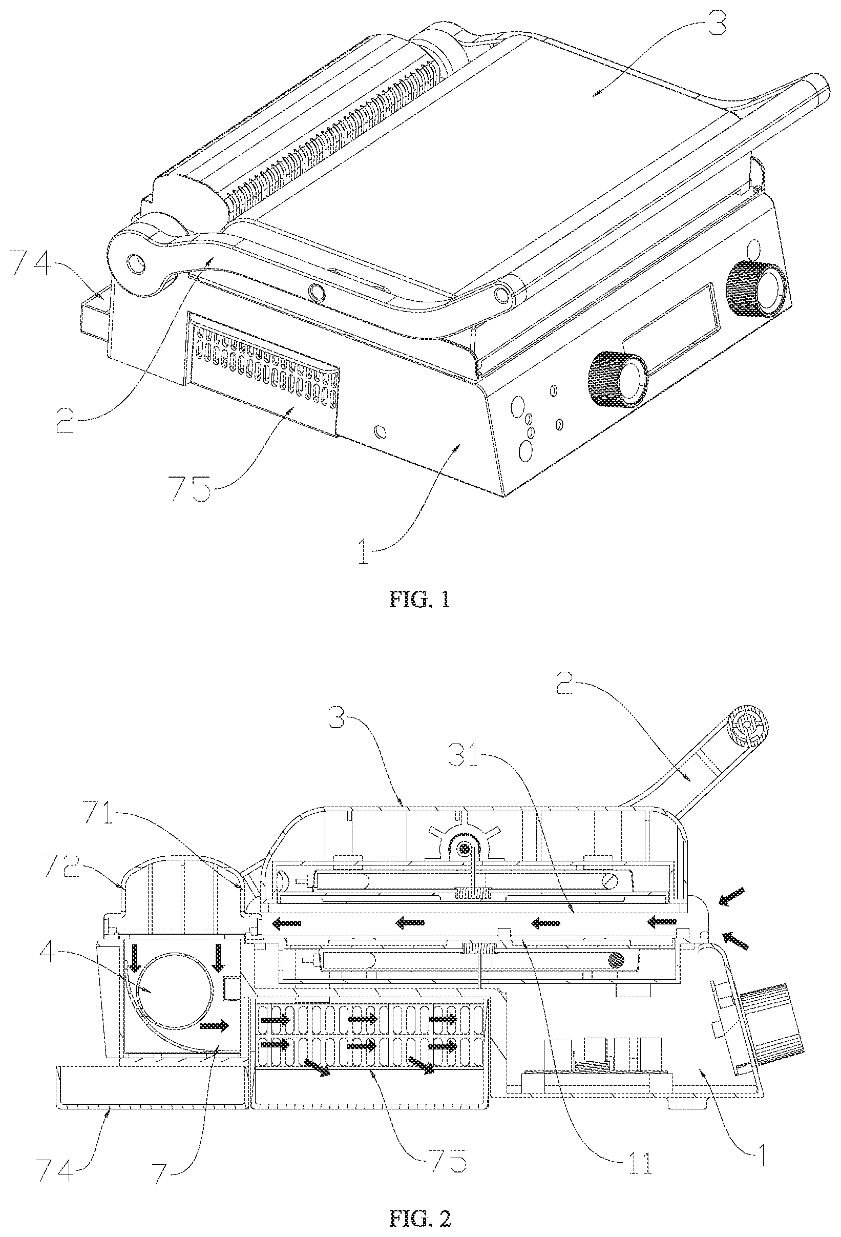 Patent US12564287 — Smokeless frying and baking machine and control method thereof — Figure 1
