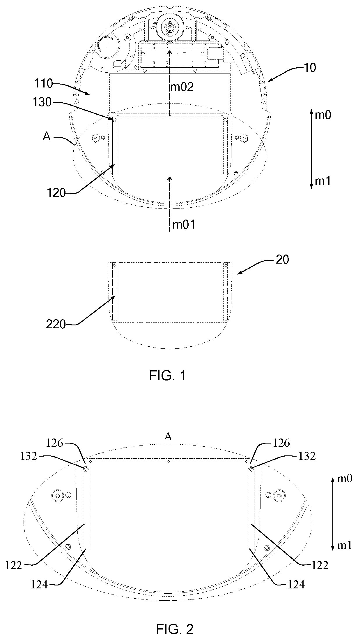 Patent US12564302 Figure 1 – Cleaning robot, cleaning module, cleaning assembly, base and cleaning system
