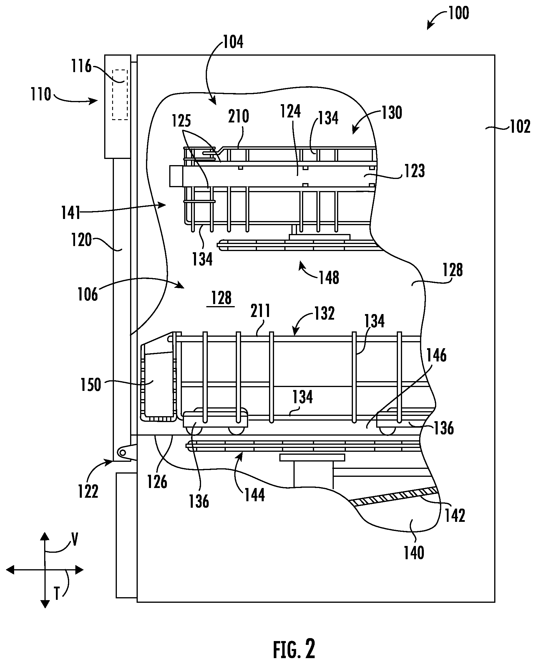 Patent US12564305 Figure 2 – Trigger assembly for a slide assembly of a dishwashing appliance