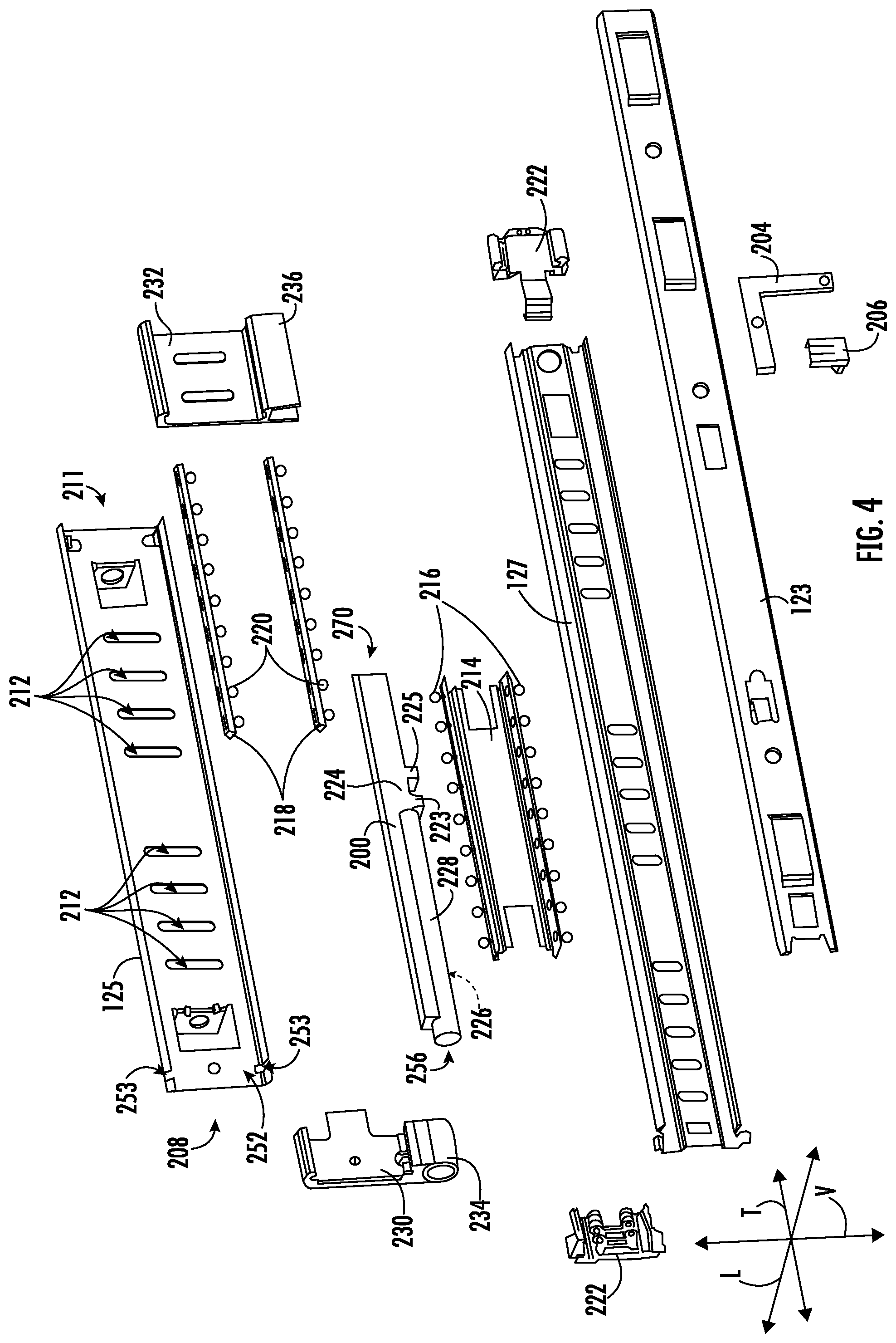 Patent US12564305 Figure 4 – Trigger assembly for a slide assembly of a dishwashing appliance