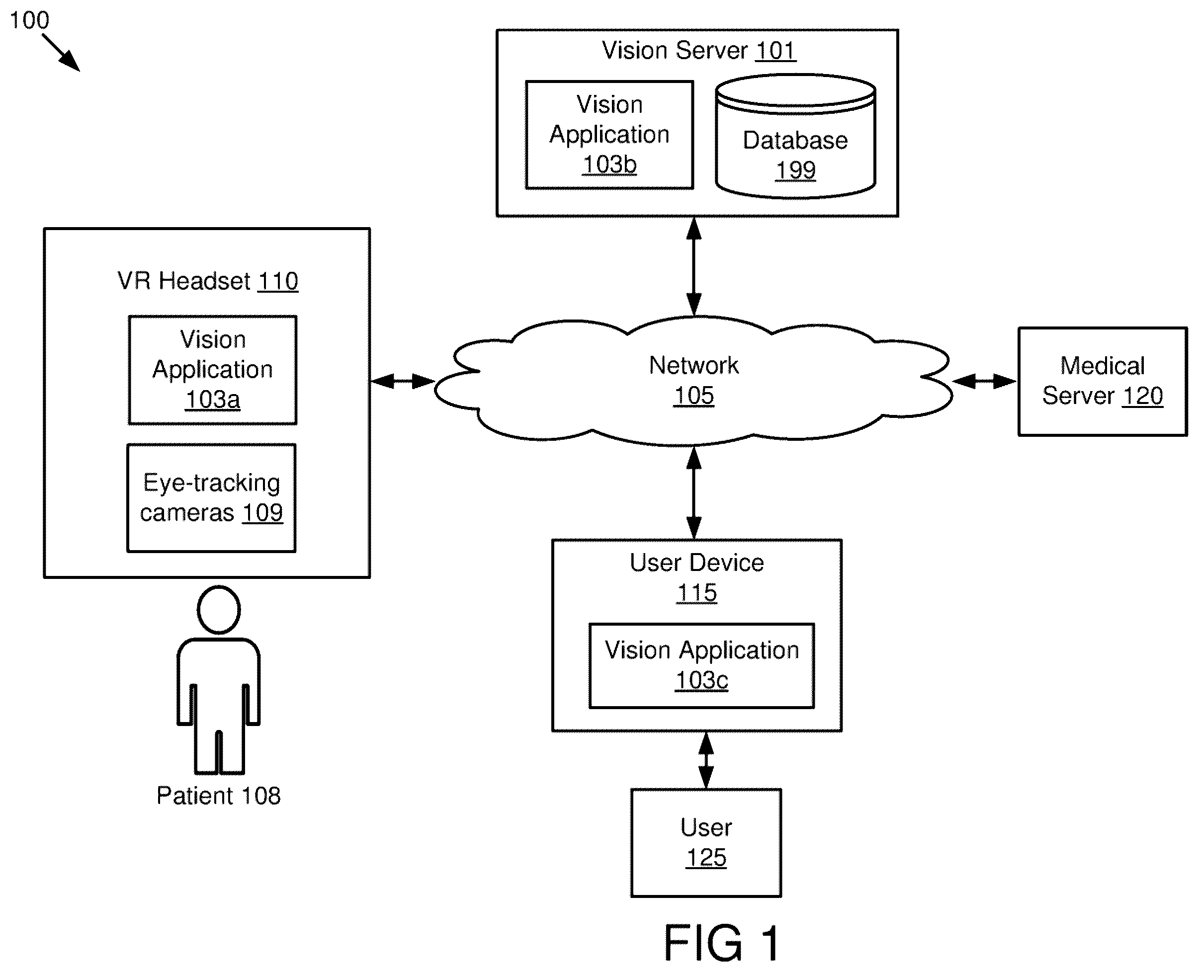 Patent US12564322 — Head-mounted system for measuring ptosis — Figure 1
