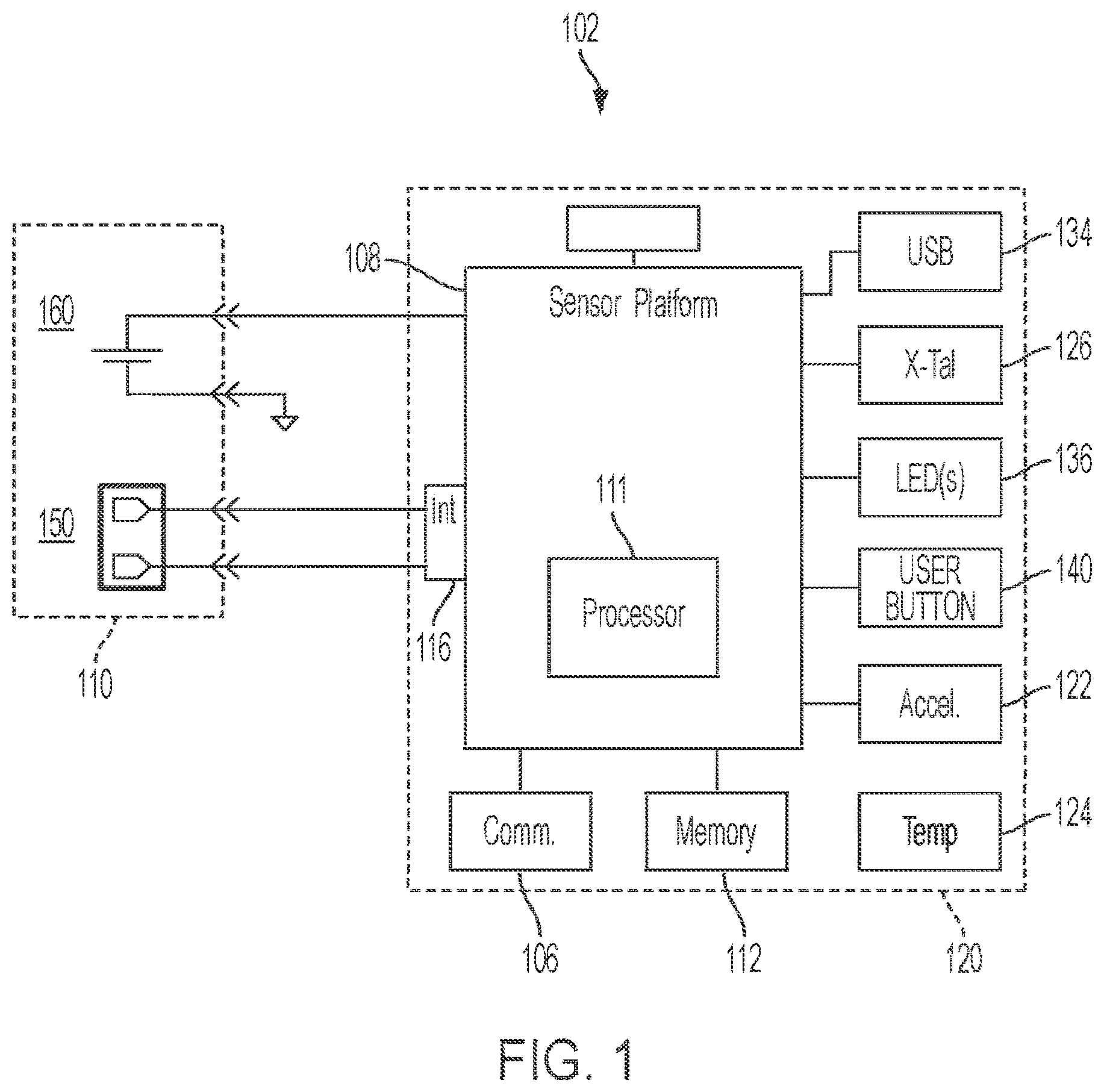 Patent US12564335 — Low power receiver for in vivo channel sensing and ingestible sensor detection with wandering frequency — Figure 1