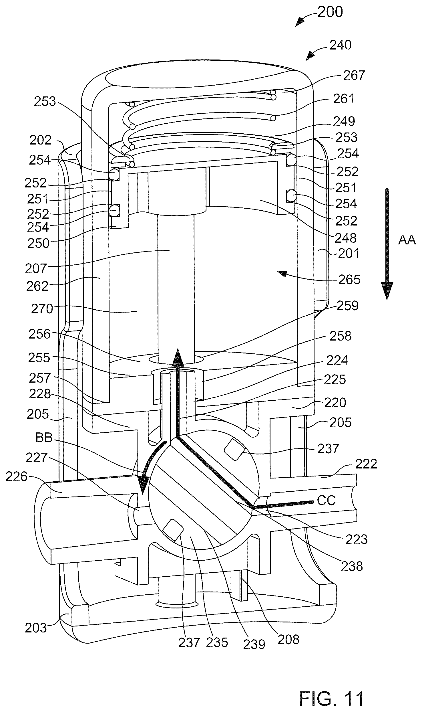 Patent US12564341 Figure 9 – Fluid diversion mechanism for bodily-fluid sampling