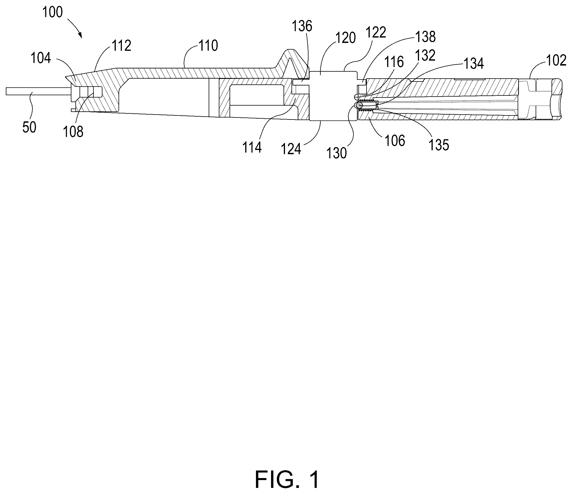 Patent US12564400 Figure 1 – Staple inserter with push-button release
