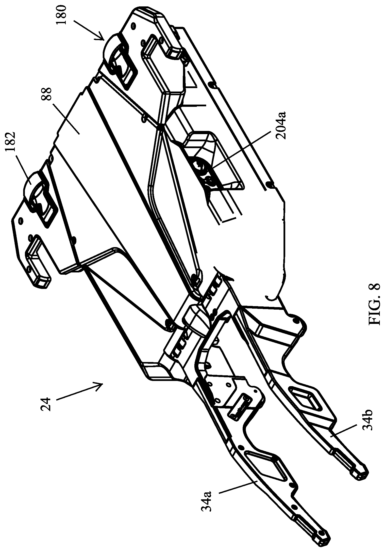 Patent US12564525 Figure 8 – Ambulance cot and loading and unloading system