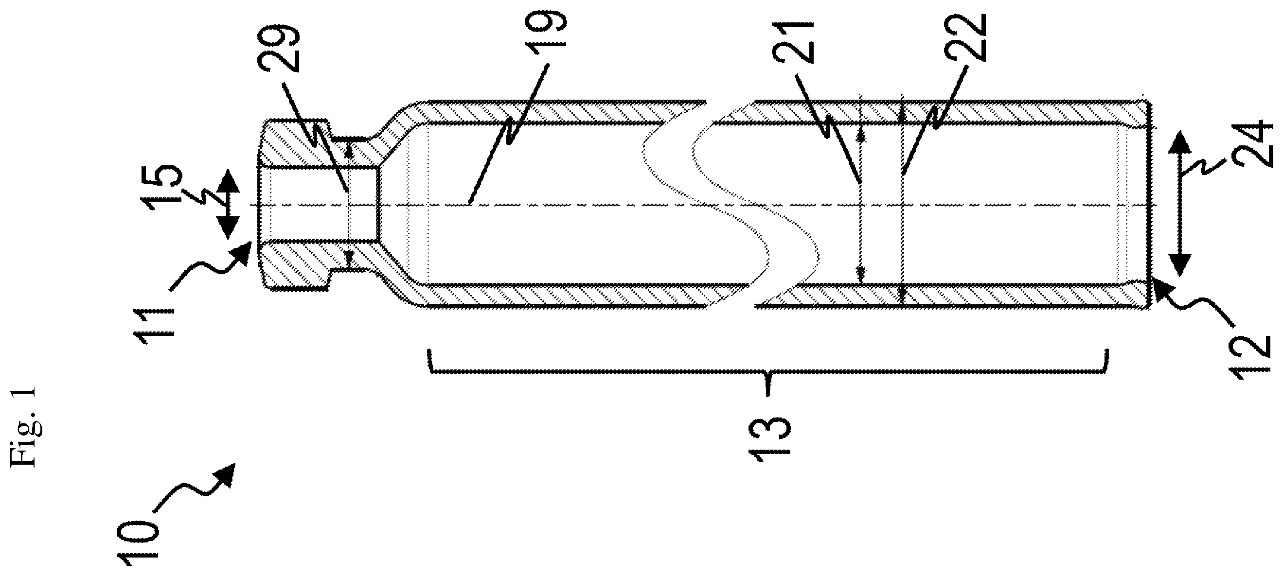 Patent US12564540 — Hollow glass body and use of a hollow glass body — Figure 1