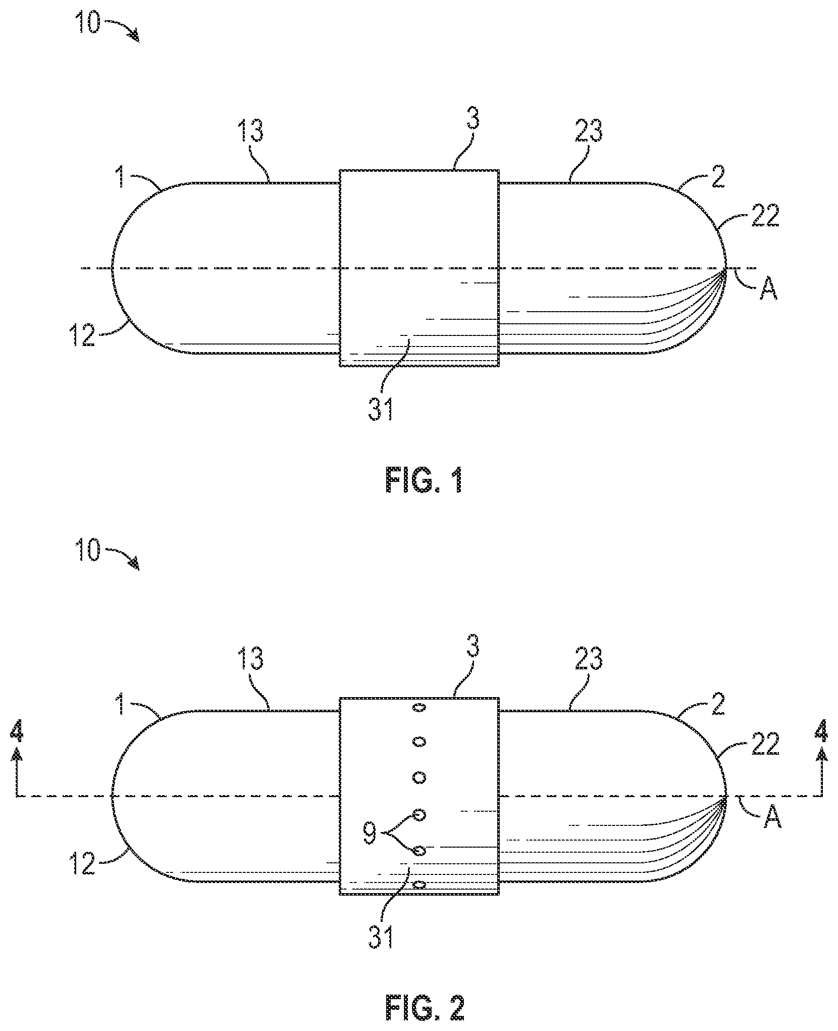 Patent US12564557 — Dual release dosage form capsule and methods, devices and systems for making same — Figure 1