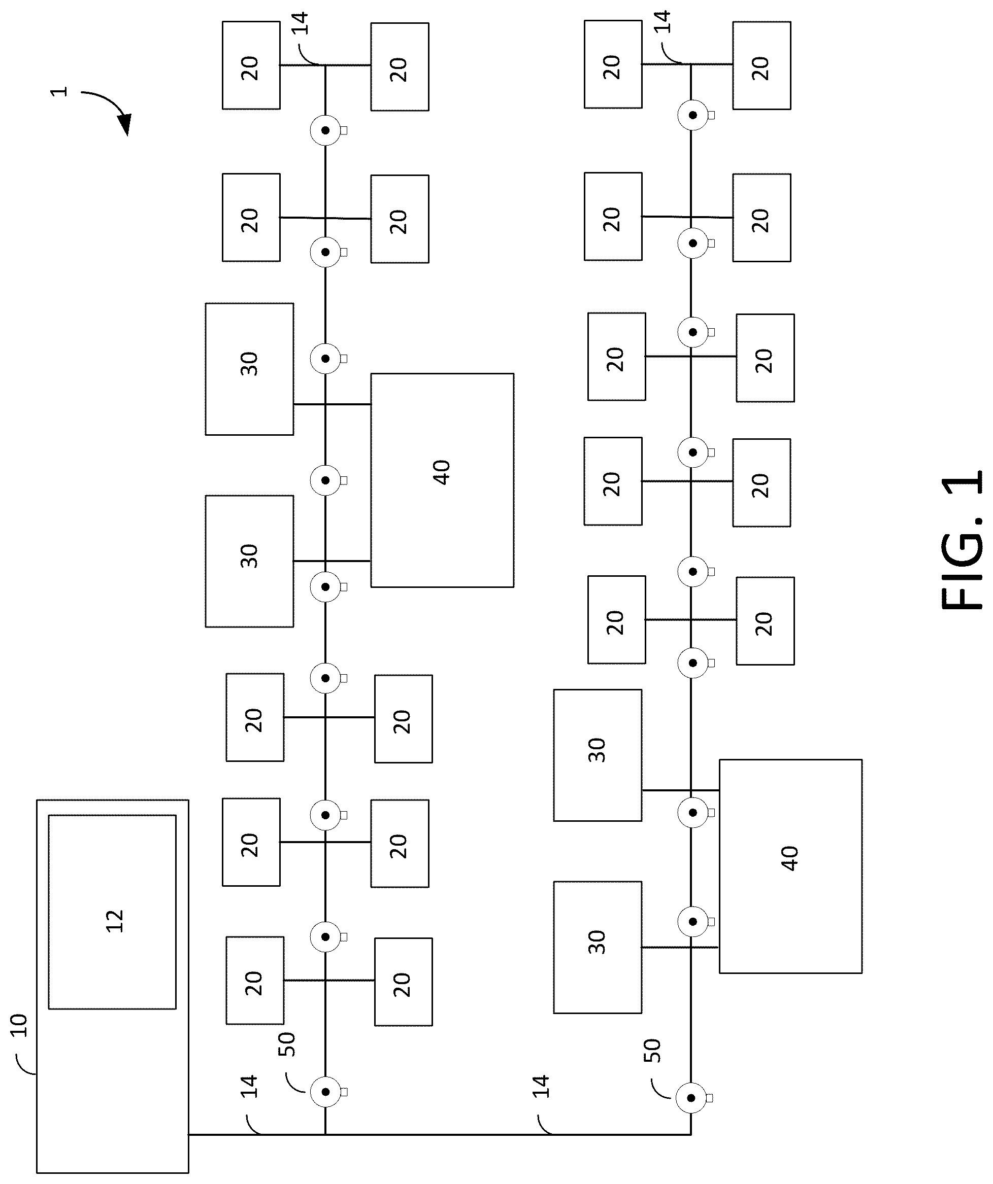 Patent US12564748 Figure 1 – Remote monitoring of water distribution system