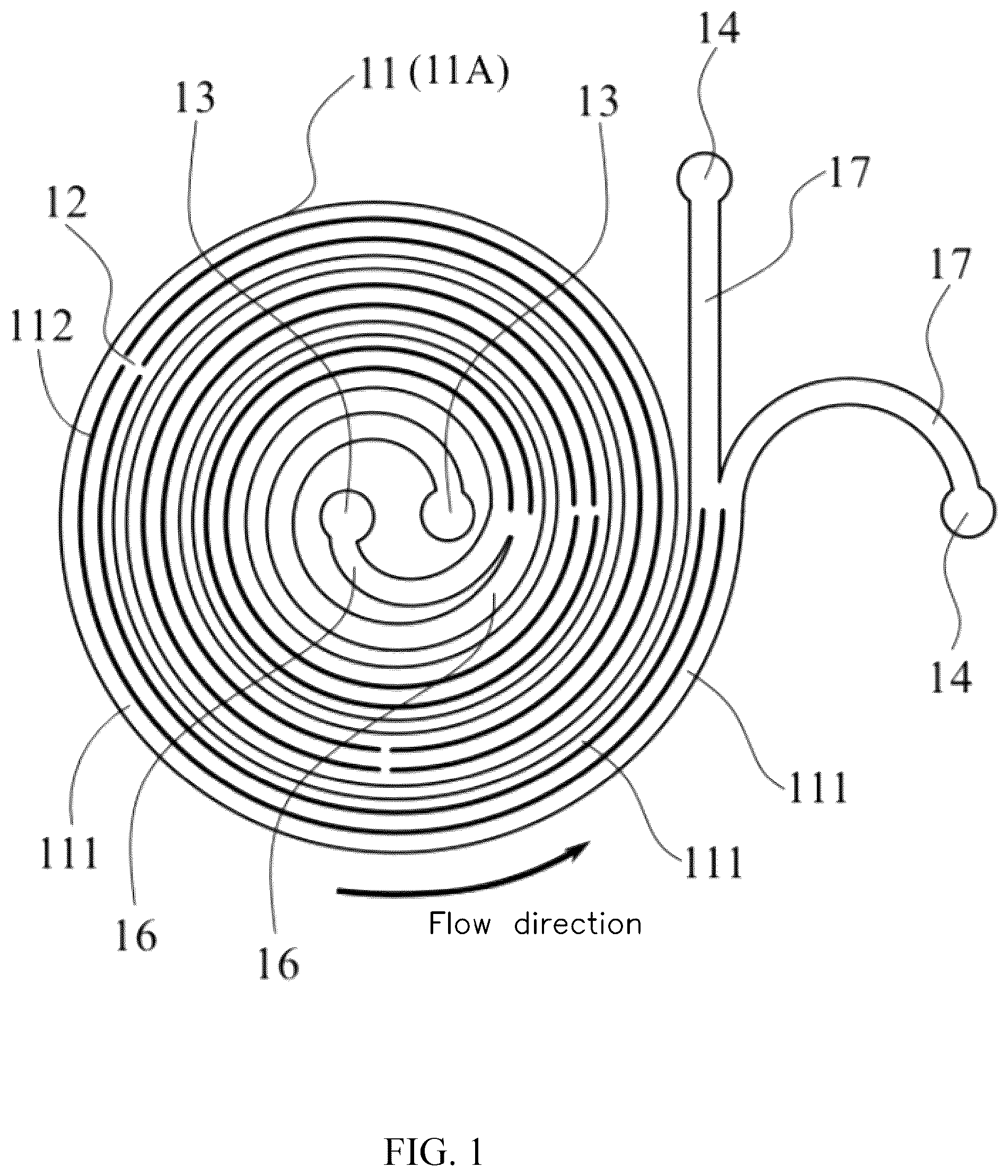 Patent US12564838 — Step-type inertial focusing microfluidic chip — Figure 1