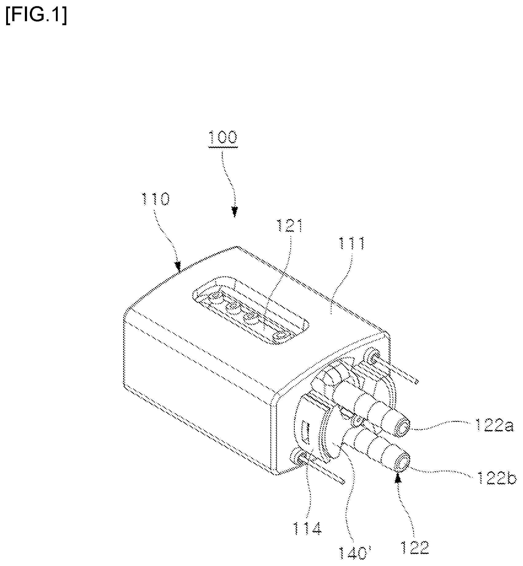 Patent US12564846 — Vibration motor with washing nozzle — Figure 1