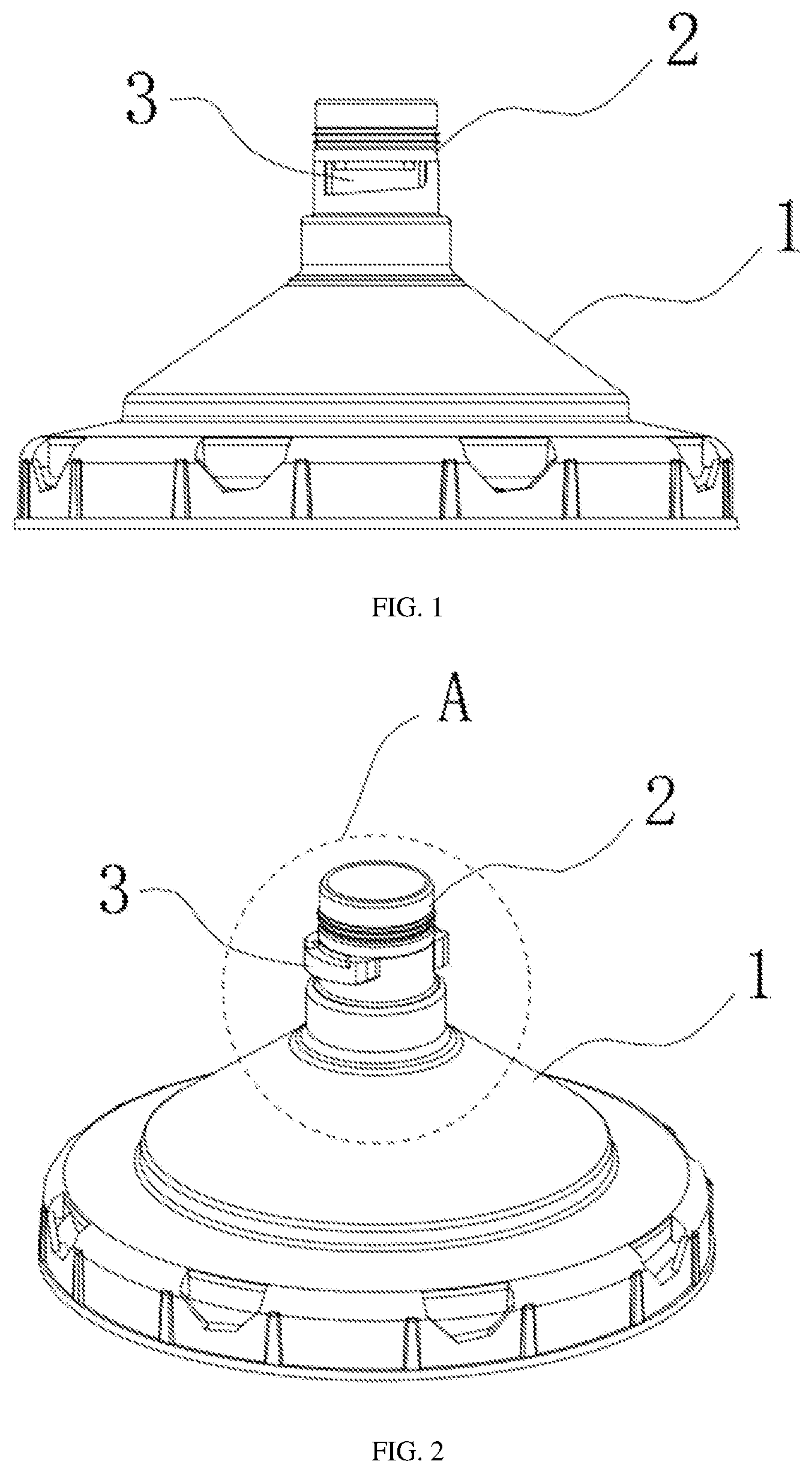 Patent US12564850 Figure 1 – Reservoir seal cover, reservoir connection mechanism for spray gun, and reservoir