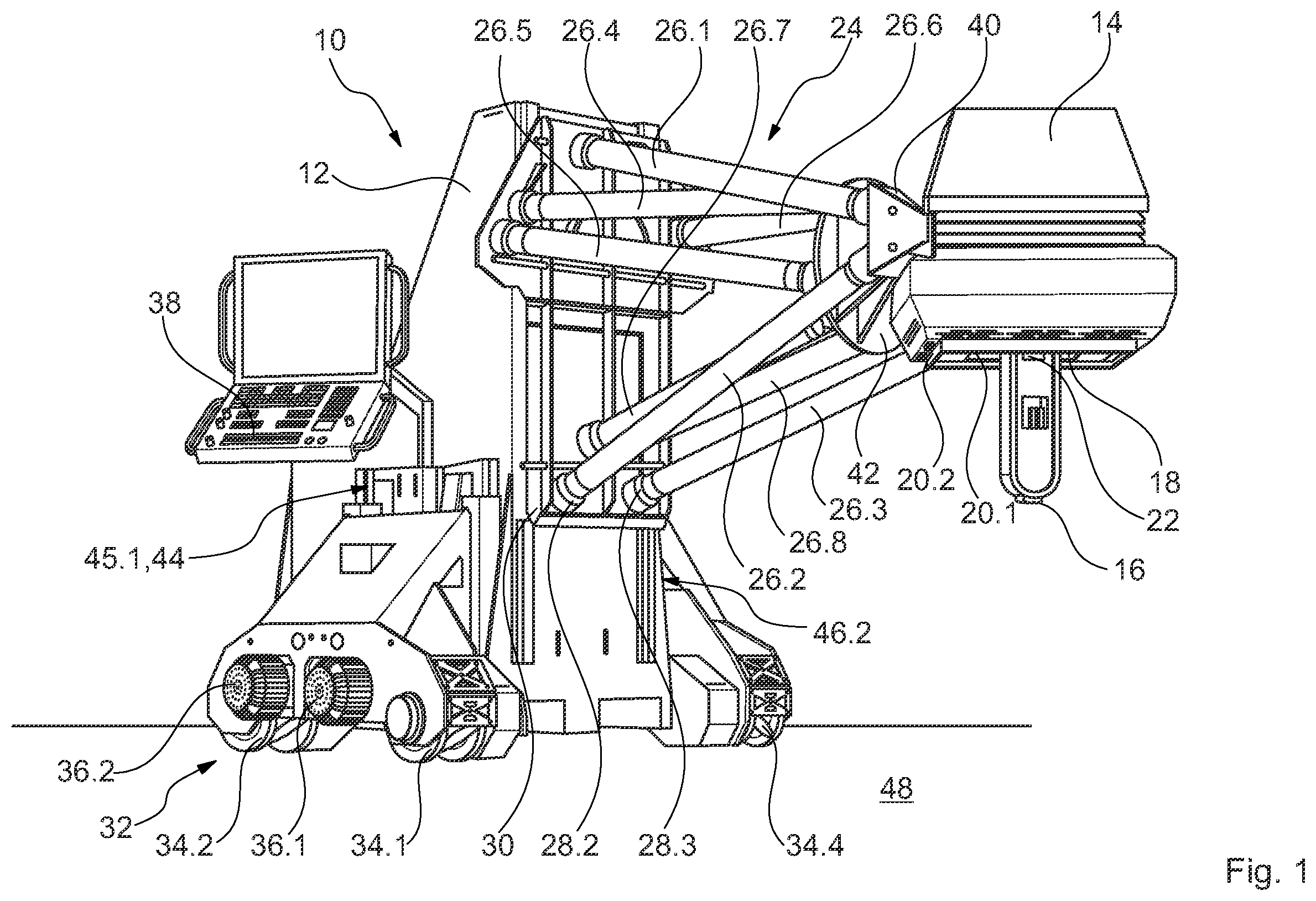 Patent US12564873 — Mobile machine tool — Figure 1