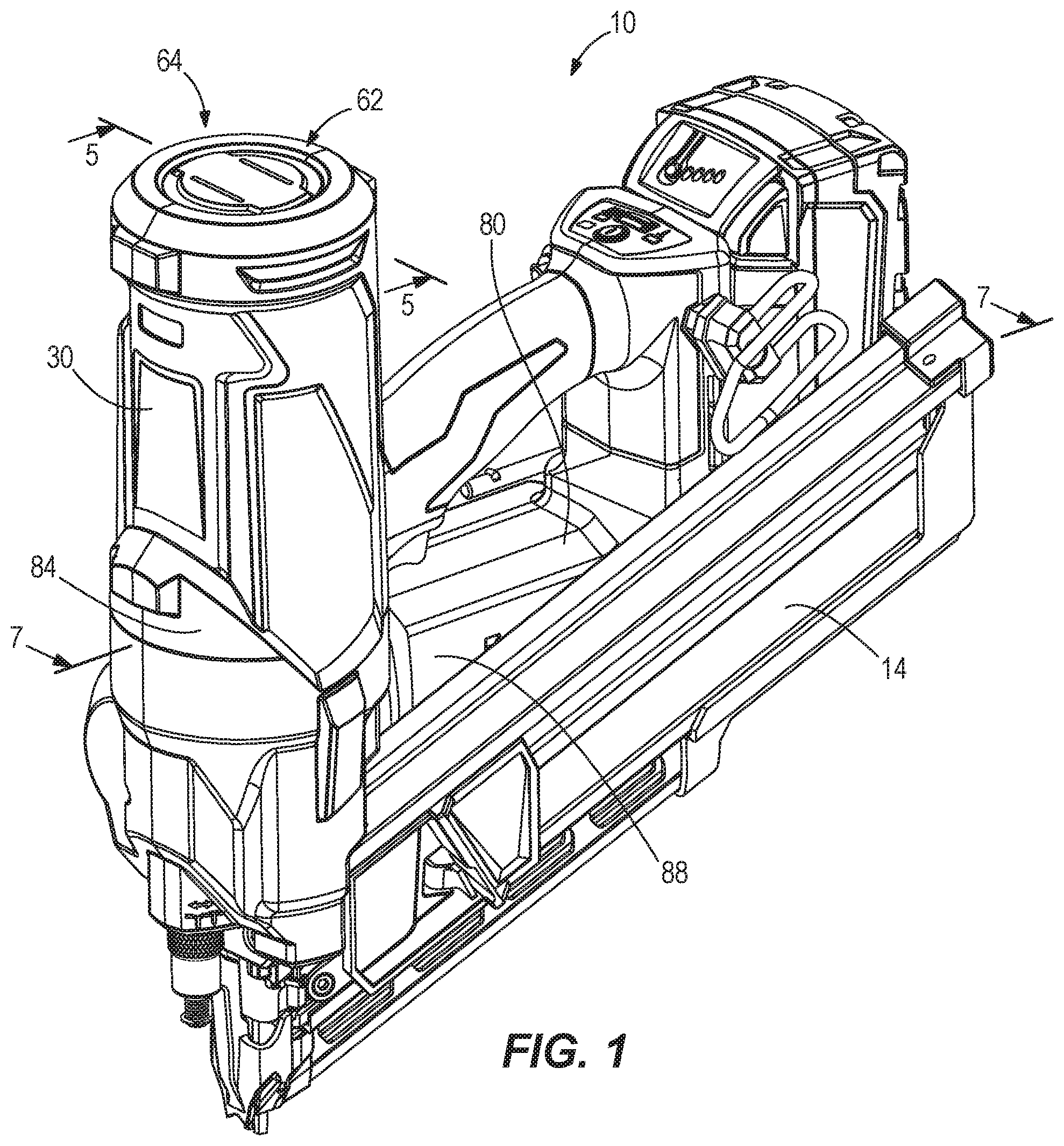 Patent US12564925 — Gas spring-powered fastener driver — Figure 1